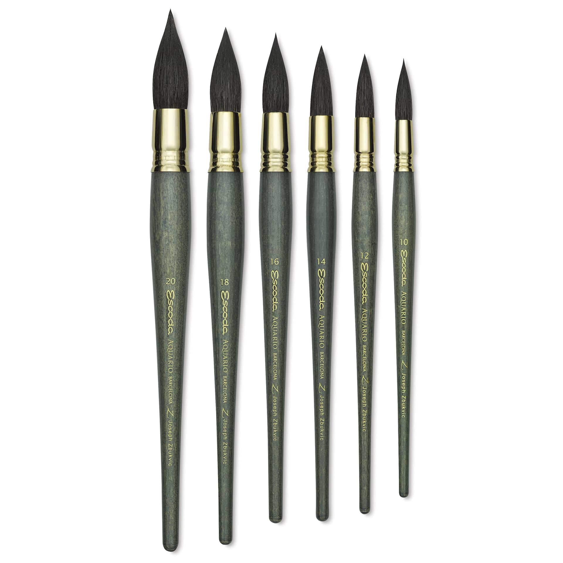 Escoda Aquario Gold Squirrel Mop Brushes (selection of sizes, full length)