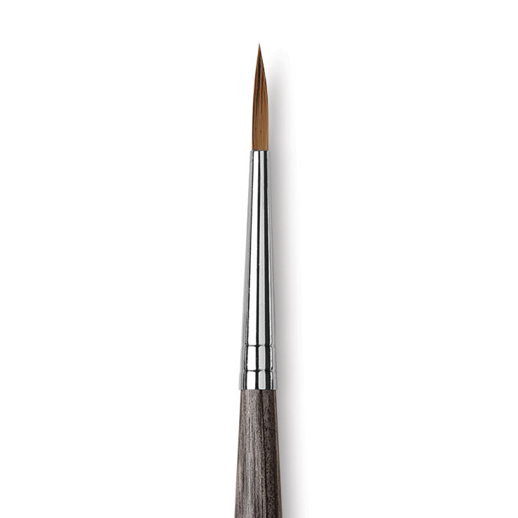 Da Vinci Colineo Synthetic Kolinsky Sable Brush - X Point Round, Size 2, Short Handle, close-up