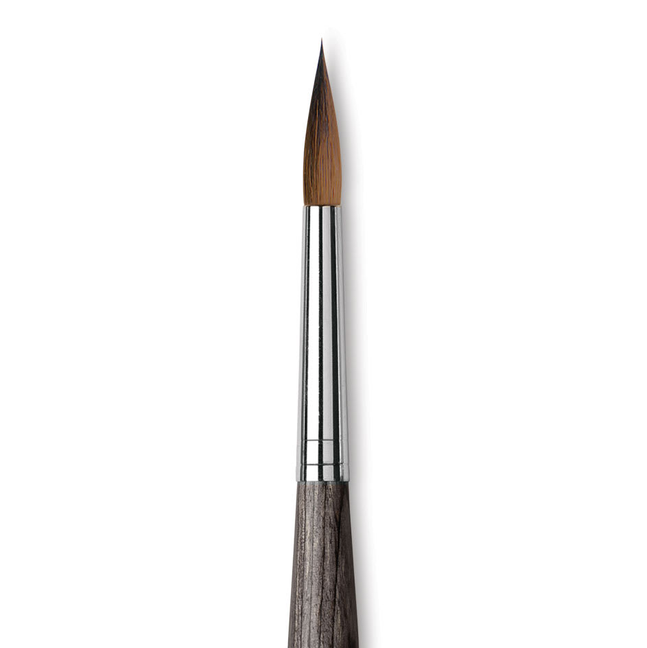 Da Vinci Colineo Synthetic Kolinsky Sable Brush - X Point Round, Size 8, Short Handle, close-up