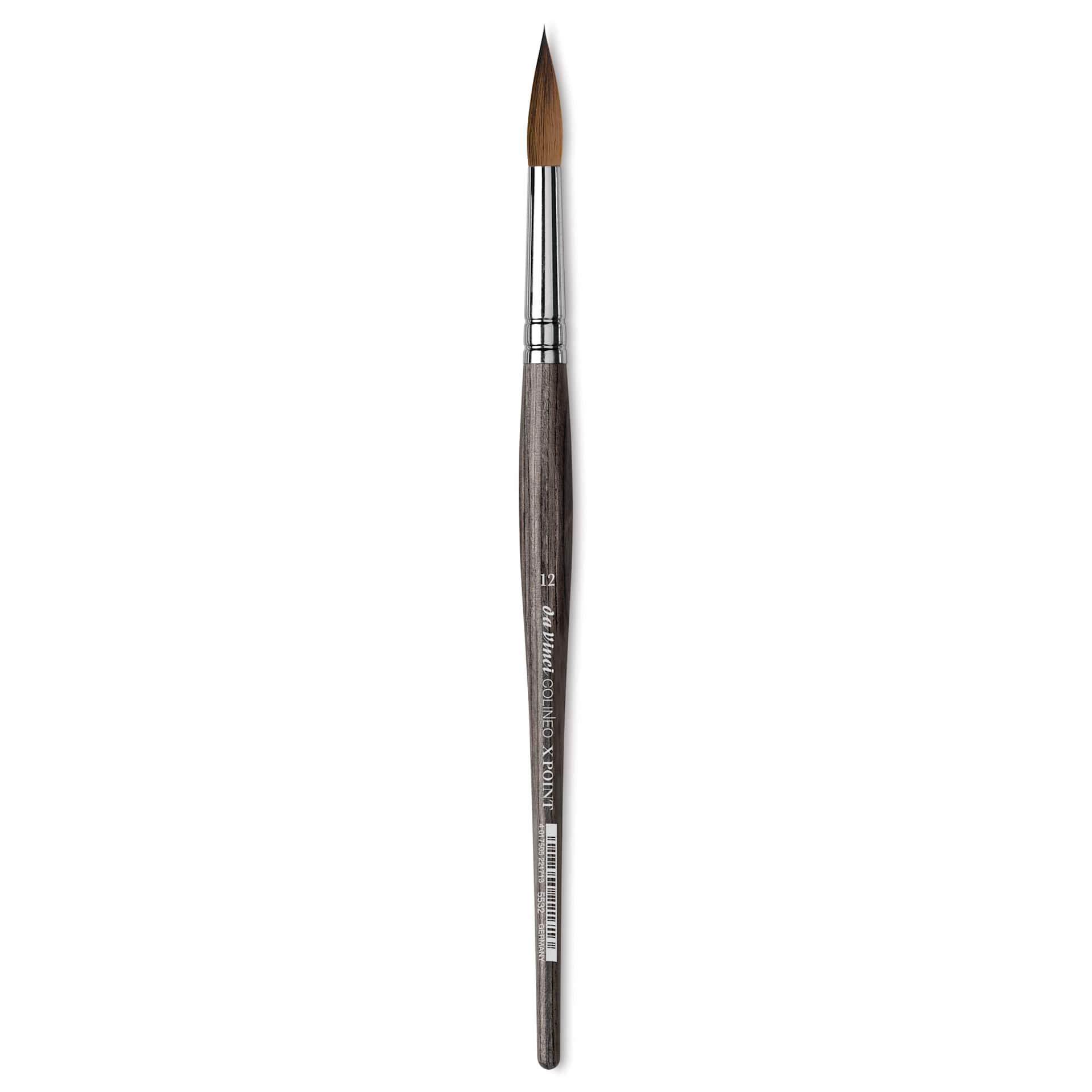 Da Vinci Colineo Synthetic Kolinsky Sable Brush - X Point Round, Size 12, Short Handle, close-up