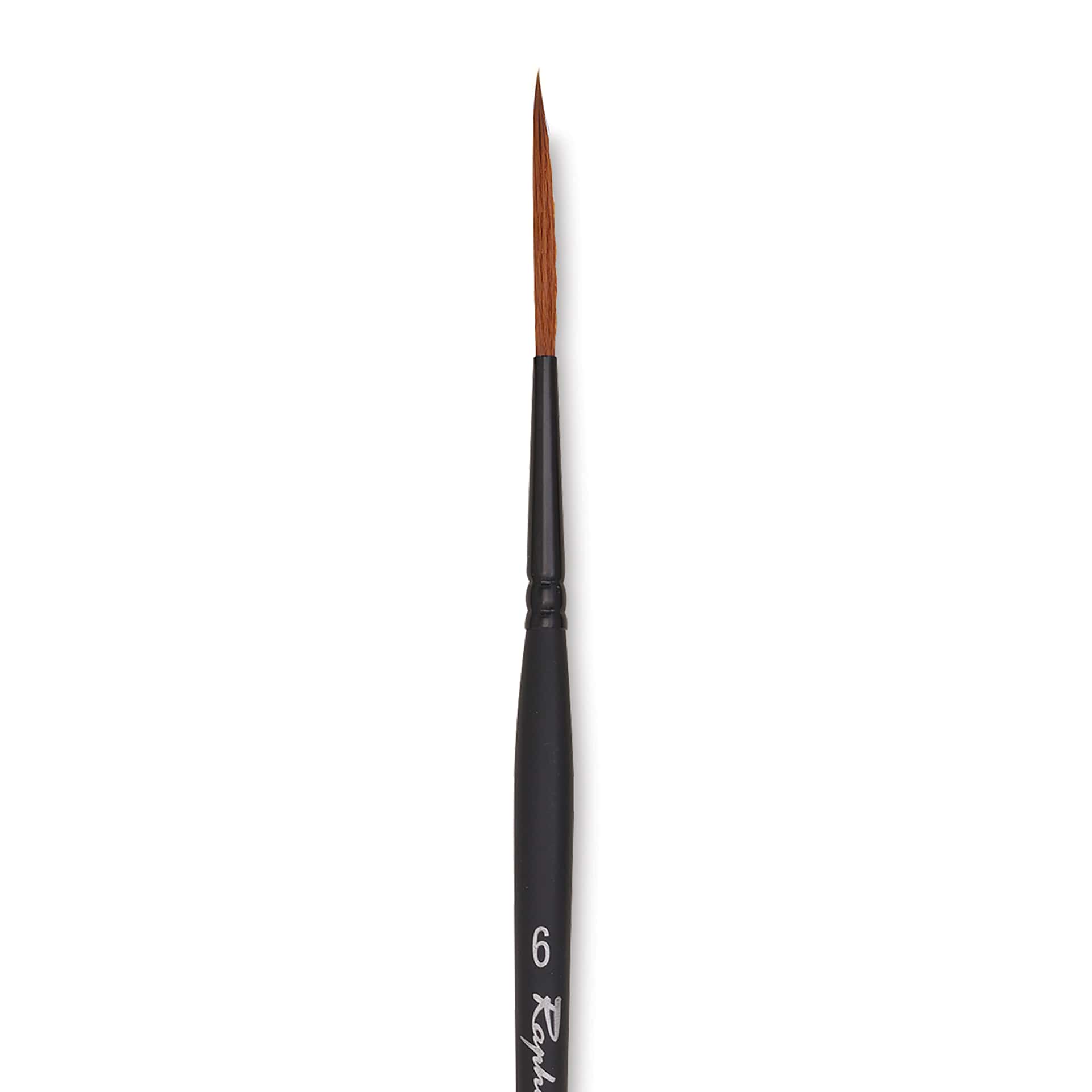Raphaël Stradivarius Synthetic Kolinsky Sable Brush - Rigger, Size 6, Short Handle, close-up