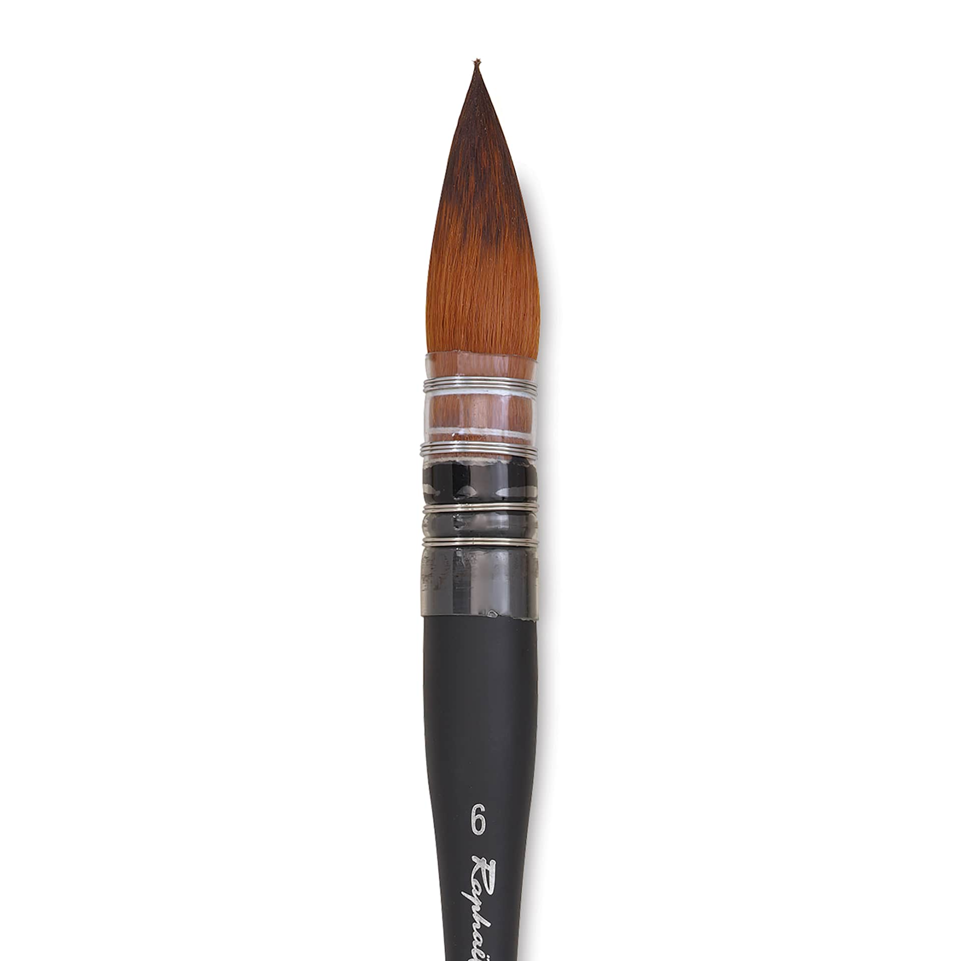 Raphaël Stradivarius Synthetic Kolinsky Sable Brush - Mop, Size 6, Short Handle, close-up