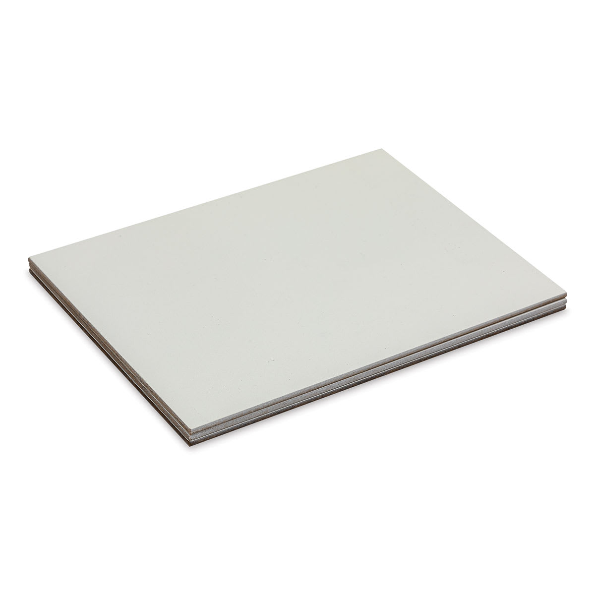 Ampersand Pastelbord Panel - 6" x 8", 1/8" Profile, White, Pkg of 3 stacked side view