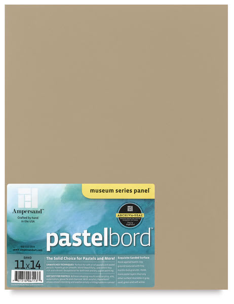 Ampersand Pastelbord - Sand panel shown with label Ampersand Pastelbord - Sand panel shown with label