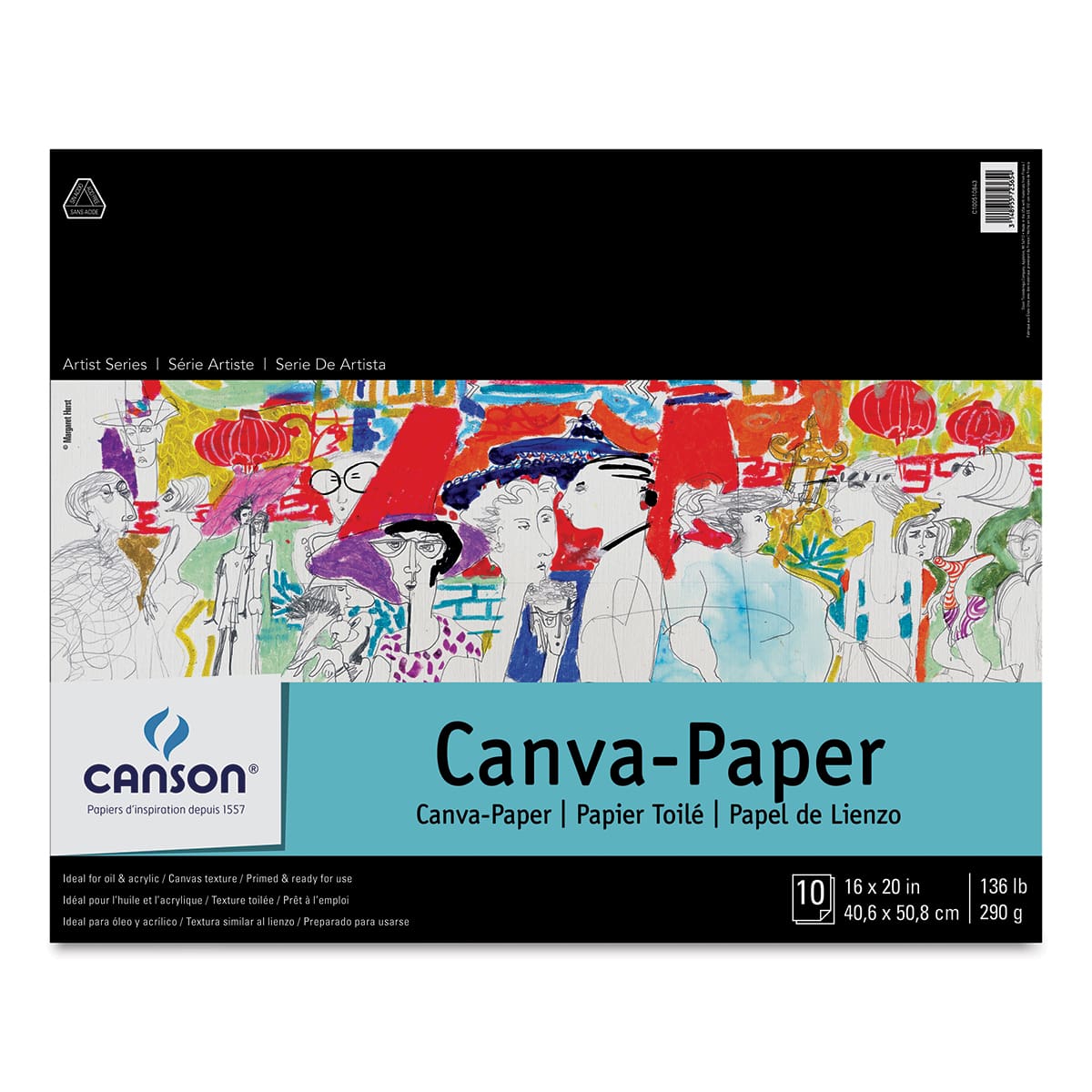Canson Foundation Canva-Paper Pad - 16" x 20", White, 10 sheets