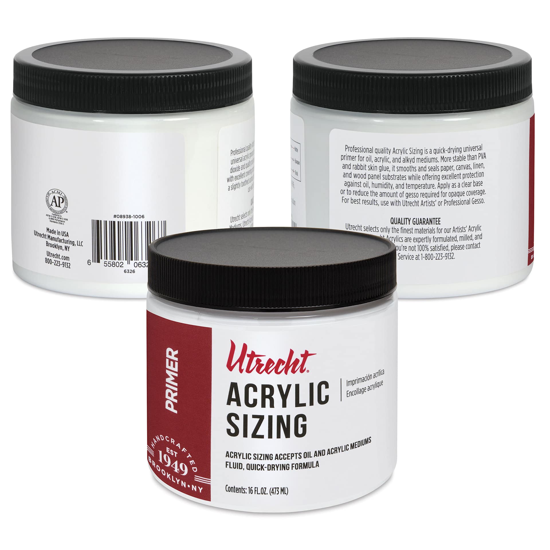 Utrecht Acrylic Canvas Sizing - 16 oz, jar and label Utrecht Acrylic Canvas Sizing - 16 oz, jar and label