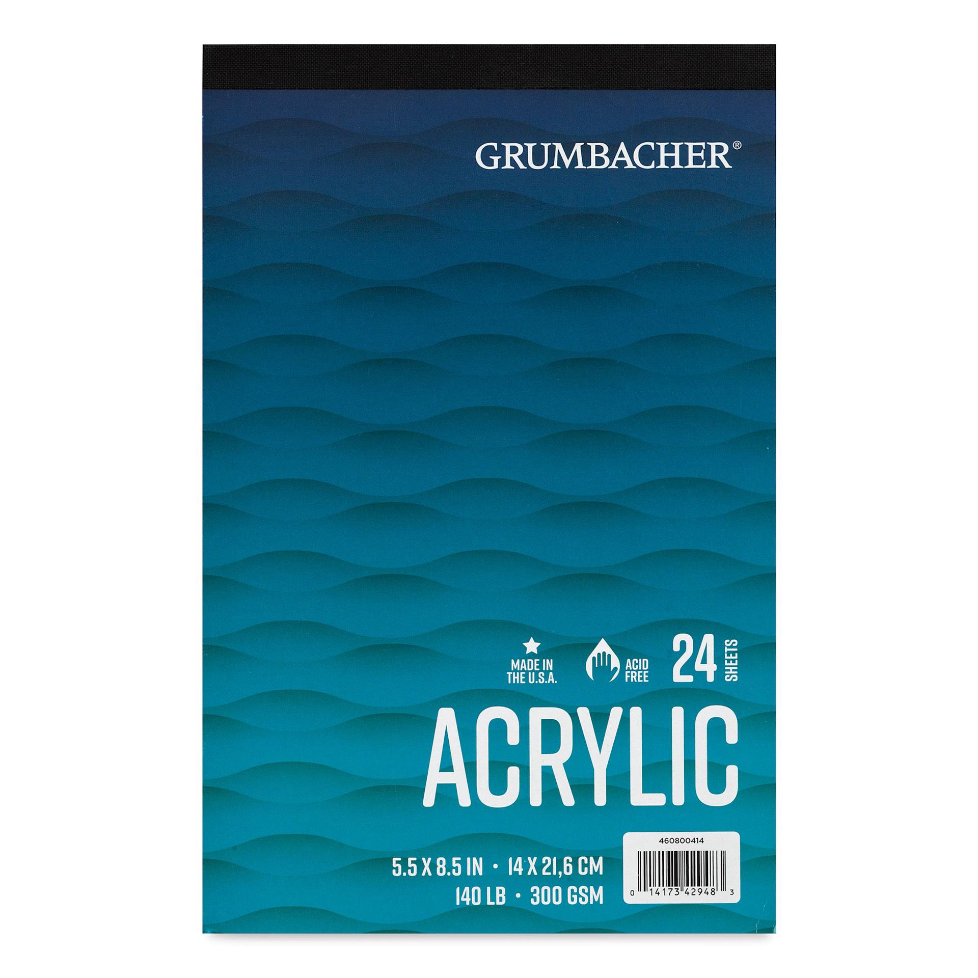 Grumbacher Acrylic Tapebound Pad - 5-1/2" x 8-1/4", 24 Sheets, 140 lb front of pad Grumbacher Acrylic Tapebound Pad - 5-1/2" x 8-1/4", 24 Sheets, 140 lb front of pad