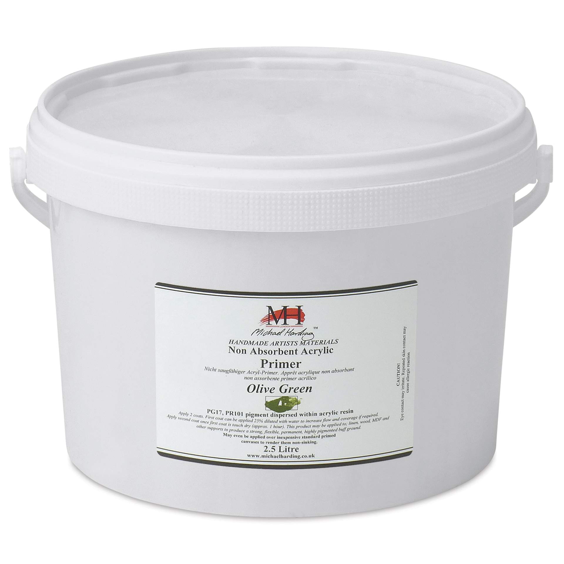 Michael Harding Non-Absorbent Acrylic Primer - Olive Green, 2.5 Liter, Bucket - front