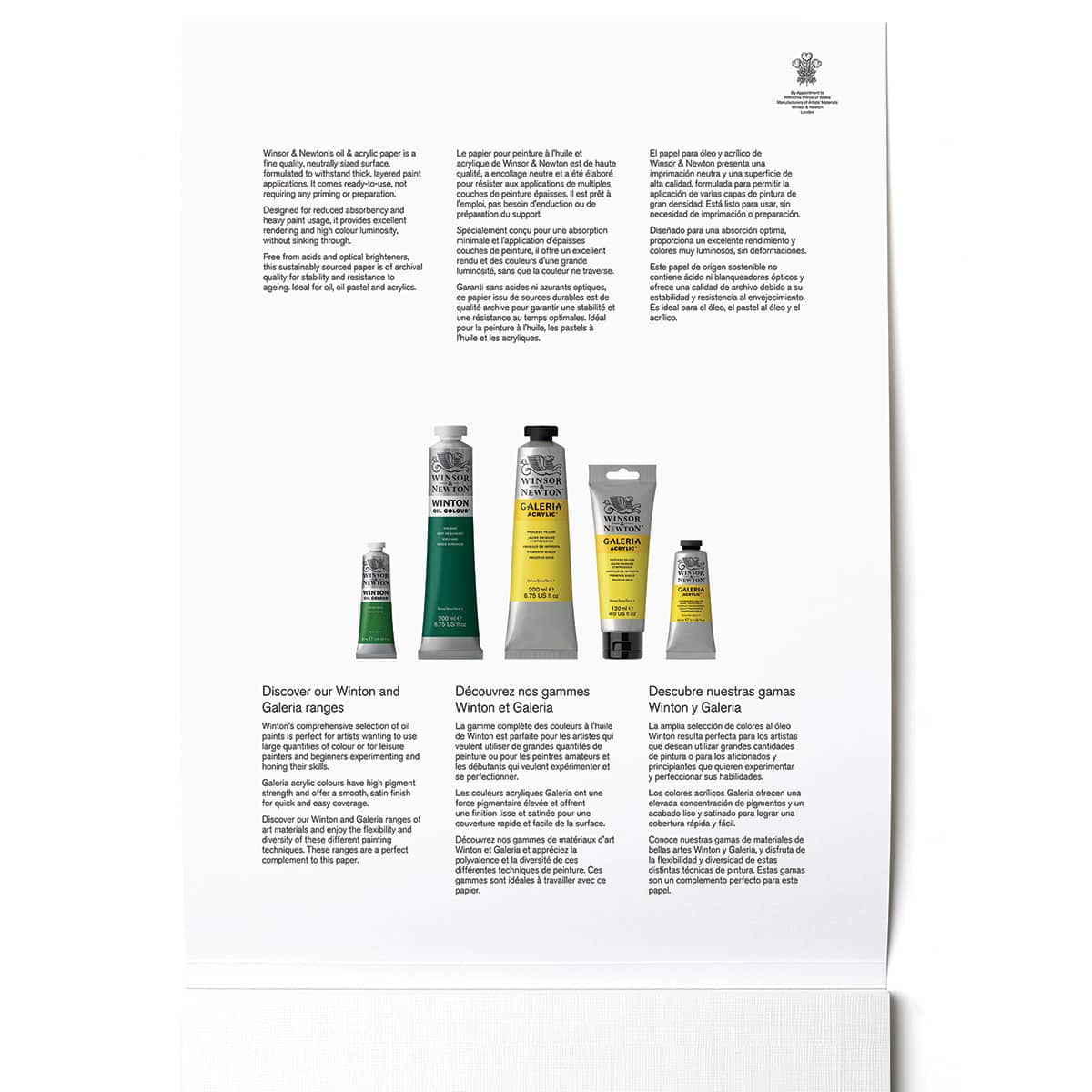 Winsor & Newton Oil & Acrylic Pad (inside front cover)