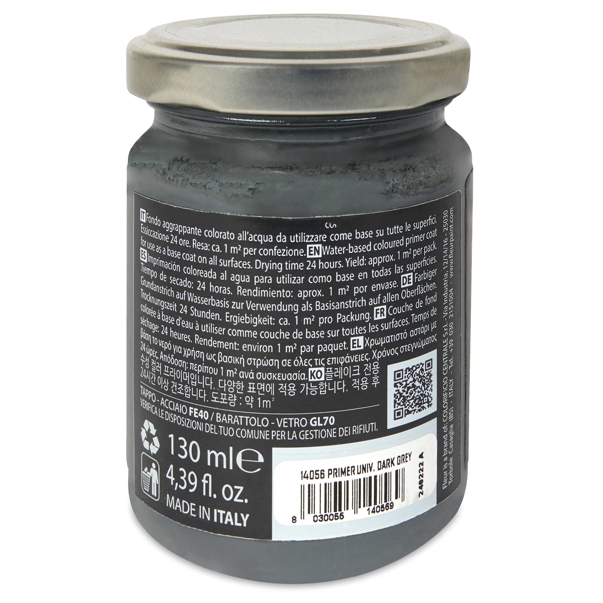 Fleur Universal Primer - Dark Grey, 130 ml Jar side
