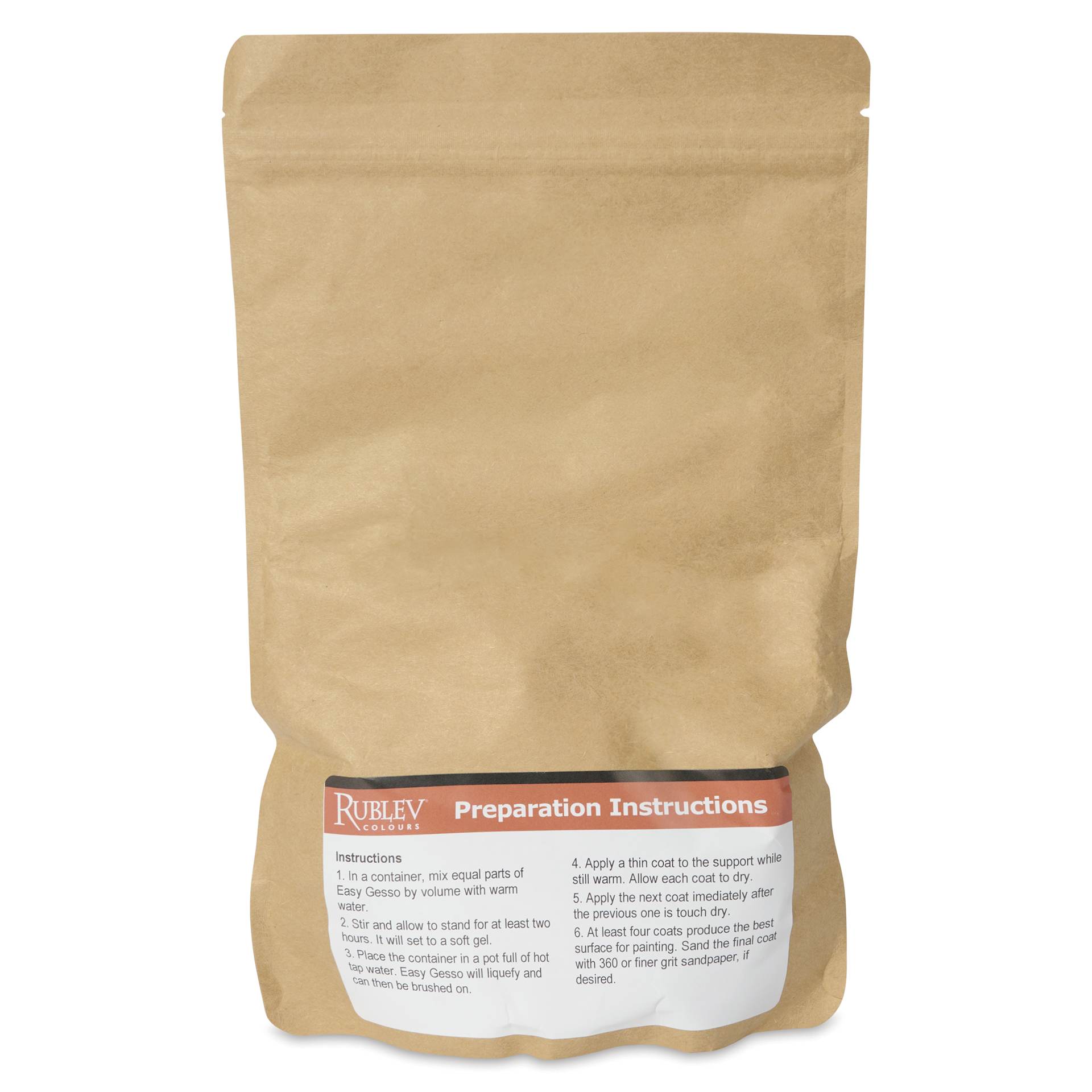 Rublev Easy Gesso Powdered Primer - 500 g back of package