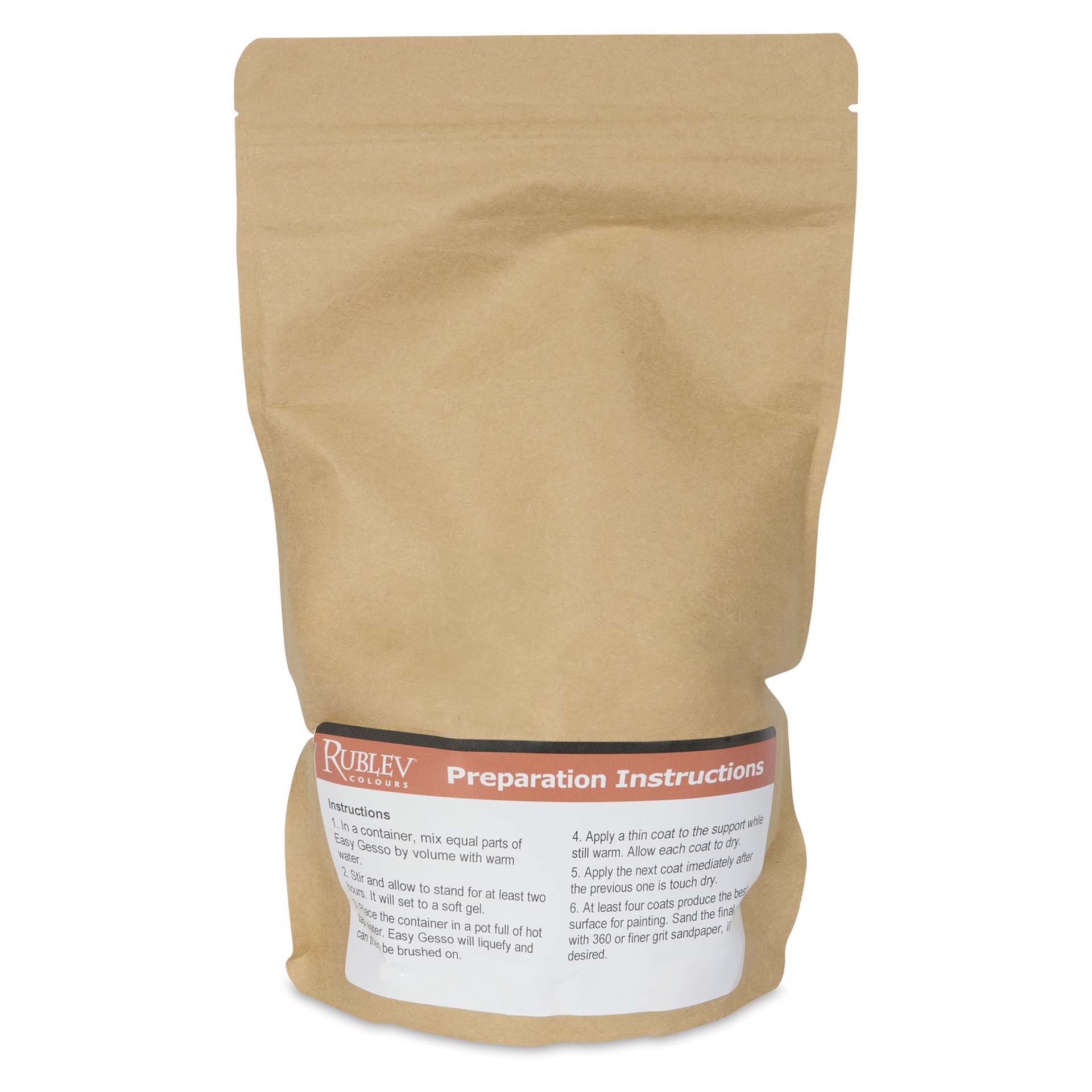 Rublev Easy Gesso Powdered Primer - Extra Fine, 1 kg back of package