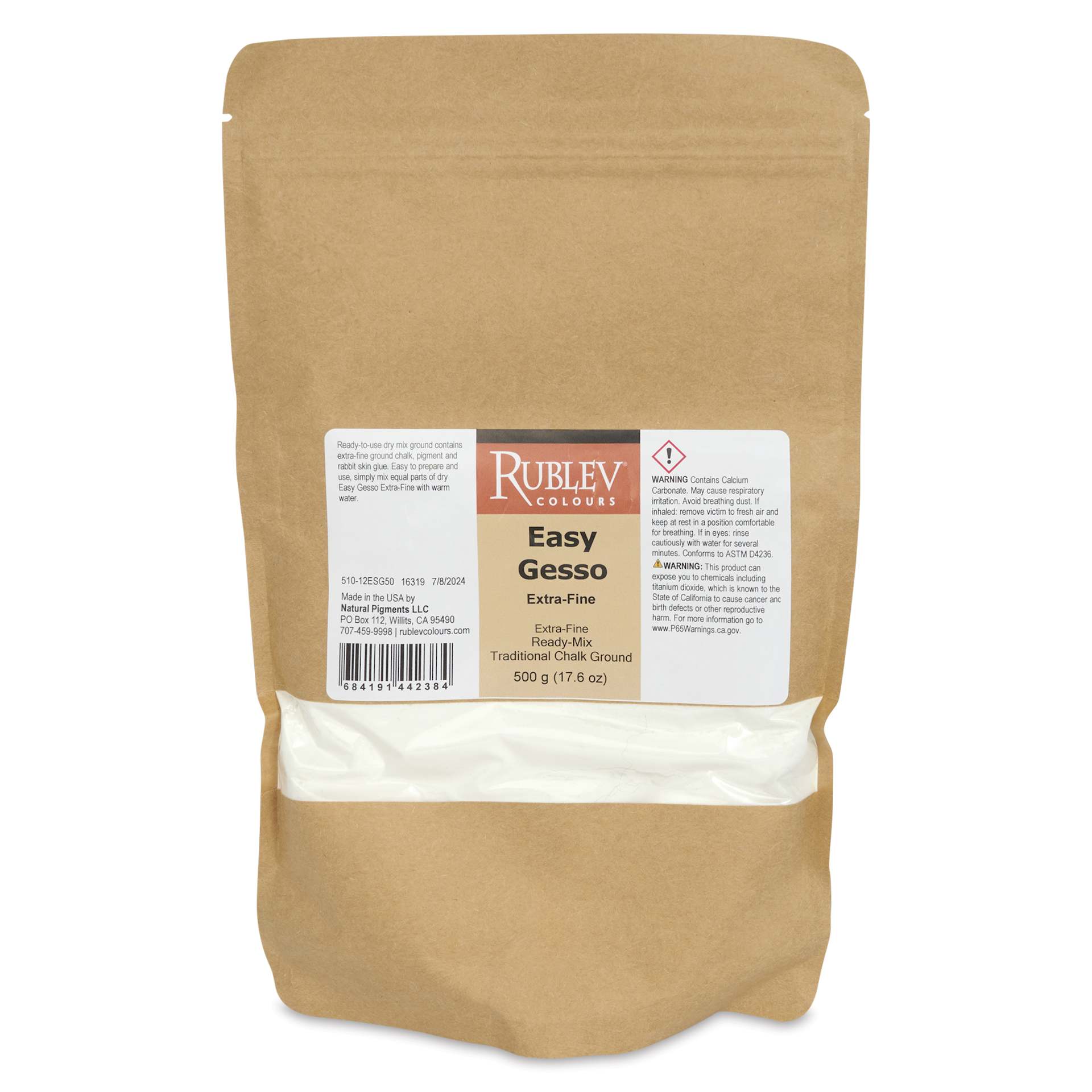 Rublev Easy Gesso Powdered Primer - Extra Fine, 500 g Rublev Easy Gesso Powdered Primer - Extra Fine, 500 g