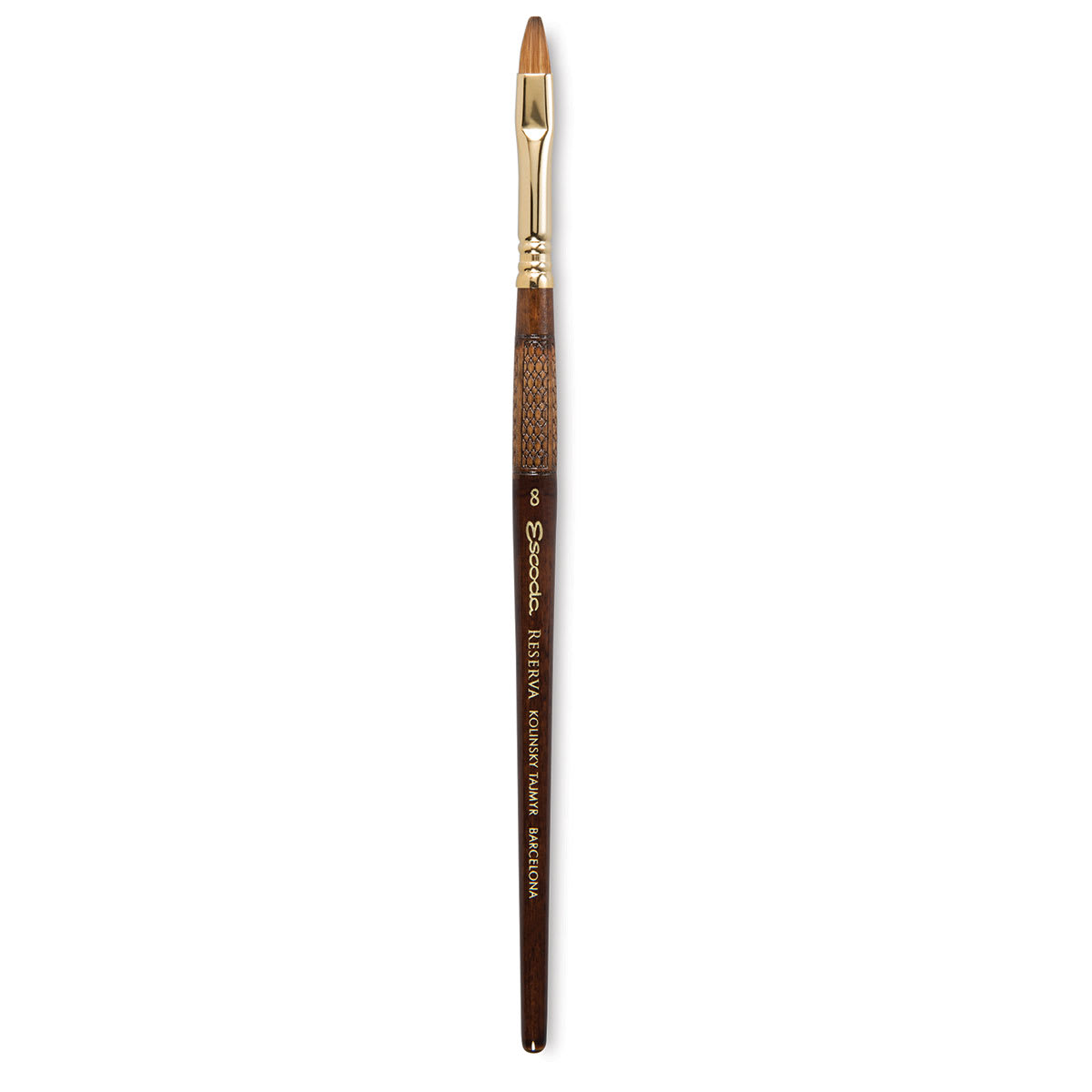 Escoda Reserva Kolinsky-Tajmyr Sable Brush - Bright, Short Handle, Size 8 (full length)
