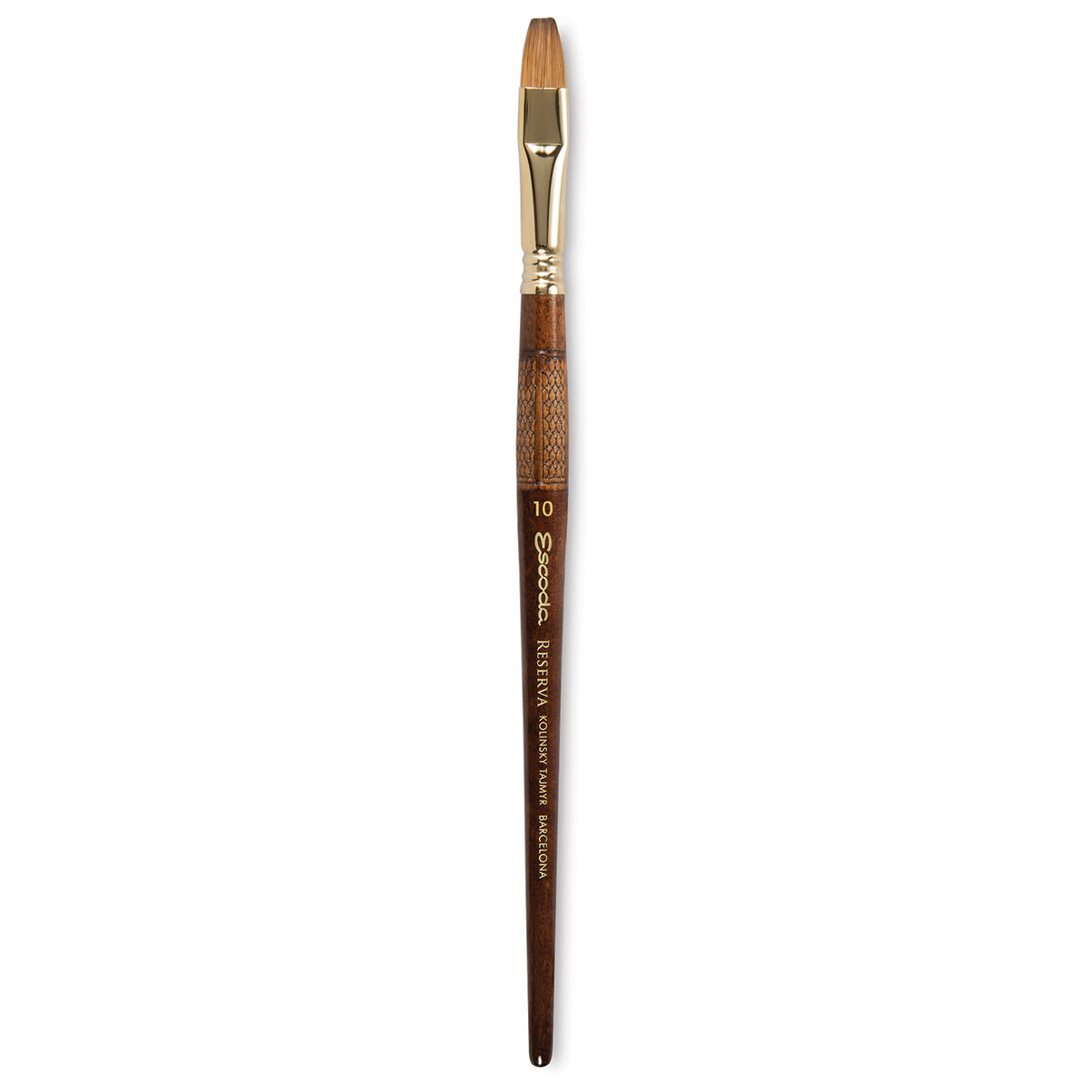 Escoda Reserva Kolinsky-Tajmyr Sable Brush - Bright, Short Handle, Size 10 Escoda Reserva Kolinsky-Tajmyr Sable Brush - Bright, Short Handle, Size 10