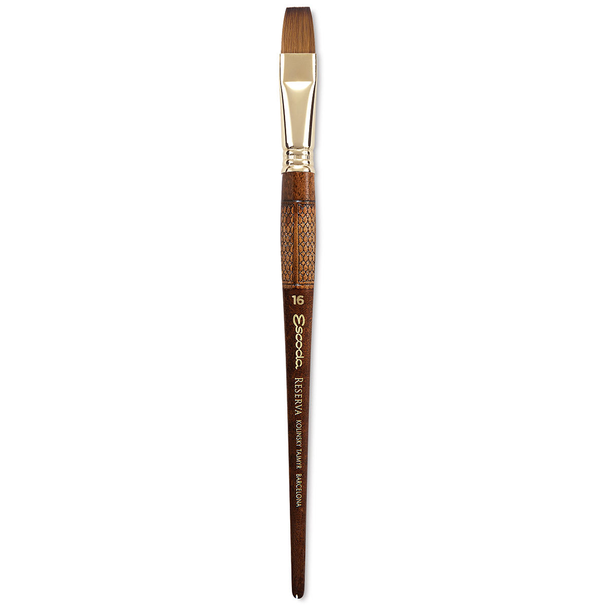 Escoda Reserva Kolinsky-Tajmyr Sable Brush - Bright, Short Handle, Size 16 (full length) Escoda Reserva Kolinsky-Tajmyr Sable Brush - Bright, Short Handle, Size 16 (full length)