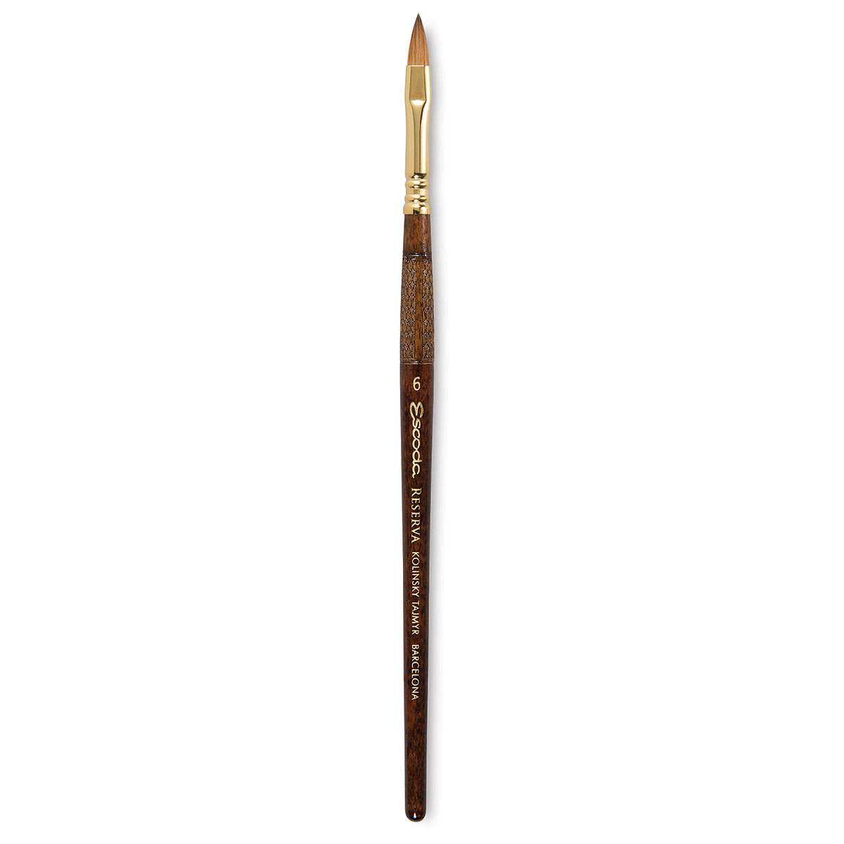 Escoda Reserva Kolinsky-Tajmyr Sable Brush - Filbert, Short Handle, Size 6 (full length)