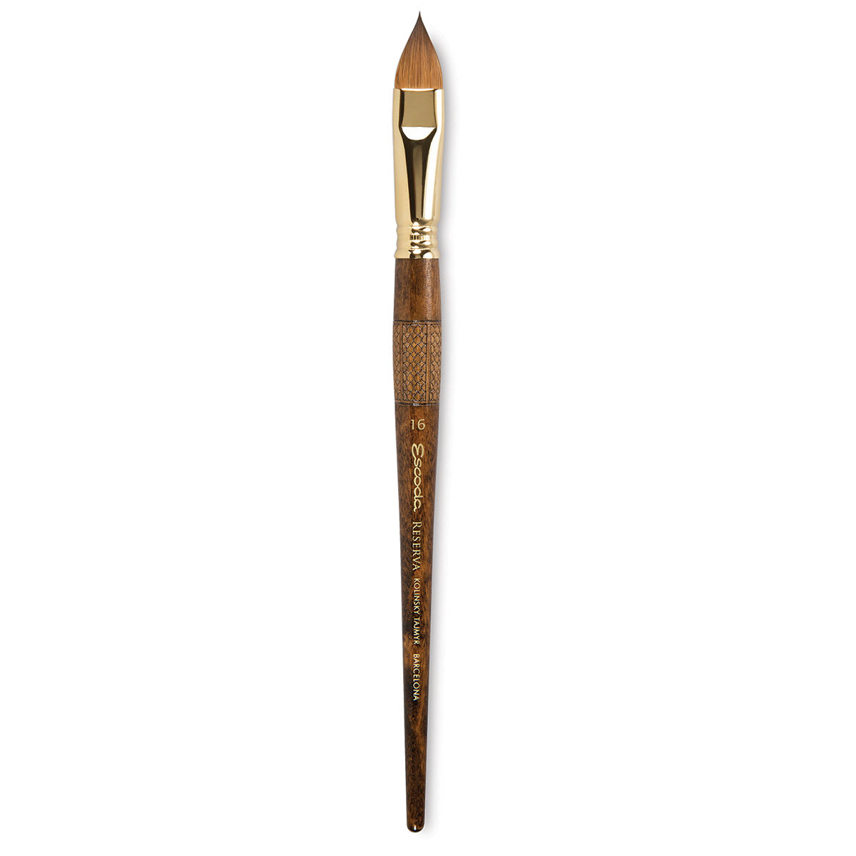 Escoda Reserva Kolinsky-Tajmyr Sable Brush - Filbert, Short Handle, Size 16 (full length) Escoda Reserva Kolinsky-Tajmyr Sable Brush - Filbert, Short Handle, Size 16 (full length)