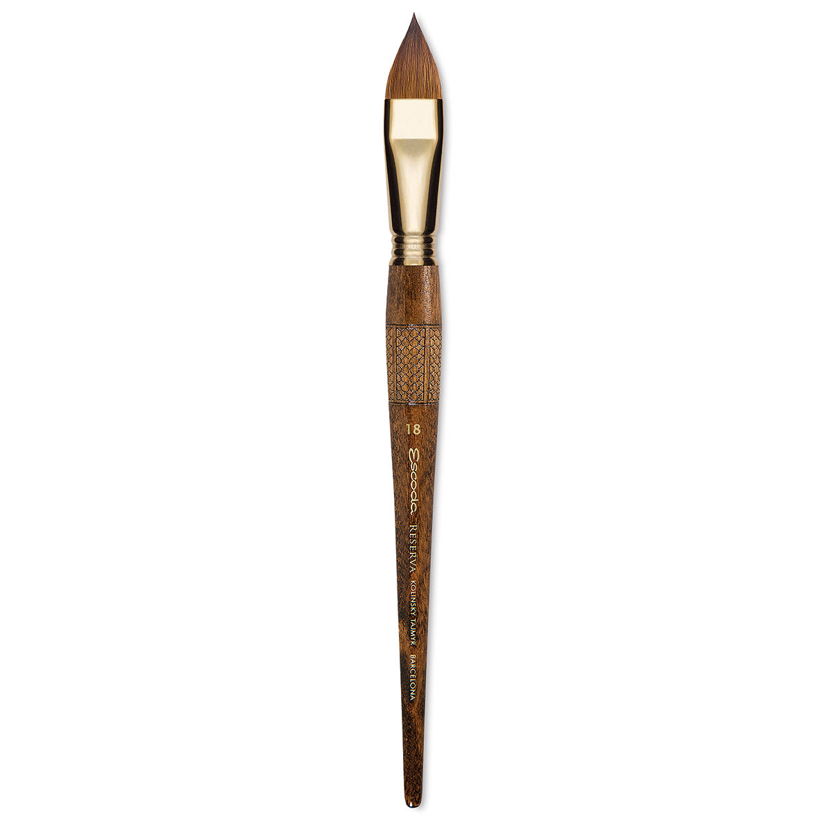 Escoda Reserva Kolinsky-Tajmyr Sable Brush - Filbert, Short Handle, Size 18 (full length)