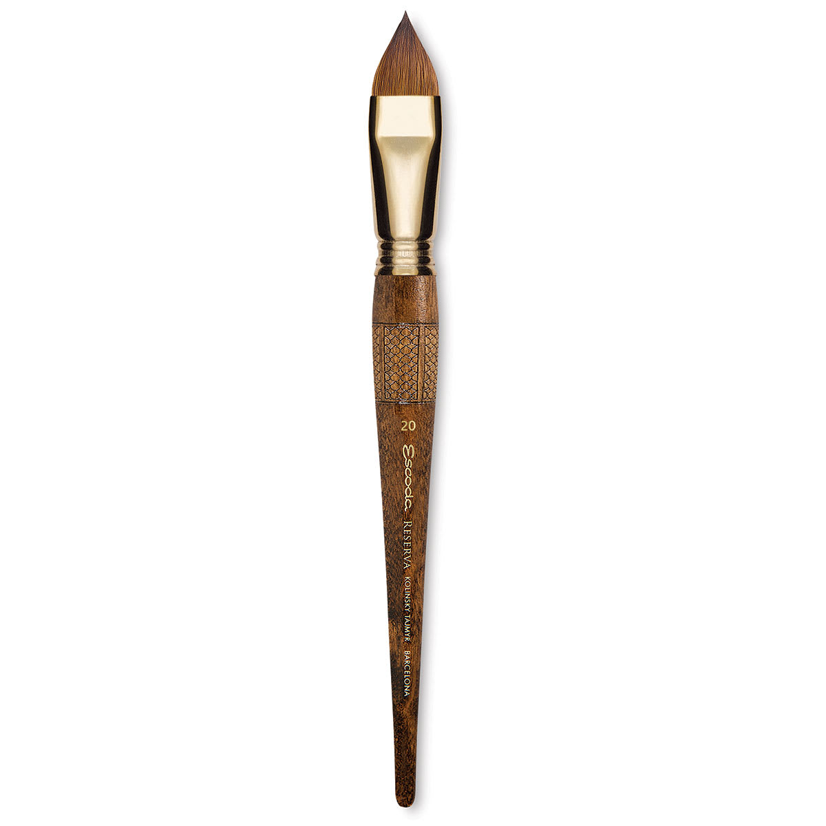 Escoda Reserva Kolinsky-Tajmyr Sable Brush - Filbert, Short Handle, Size 20 (full length)