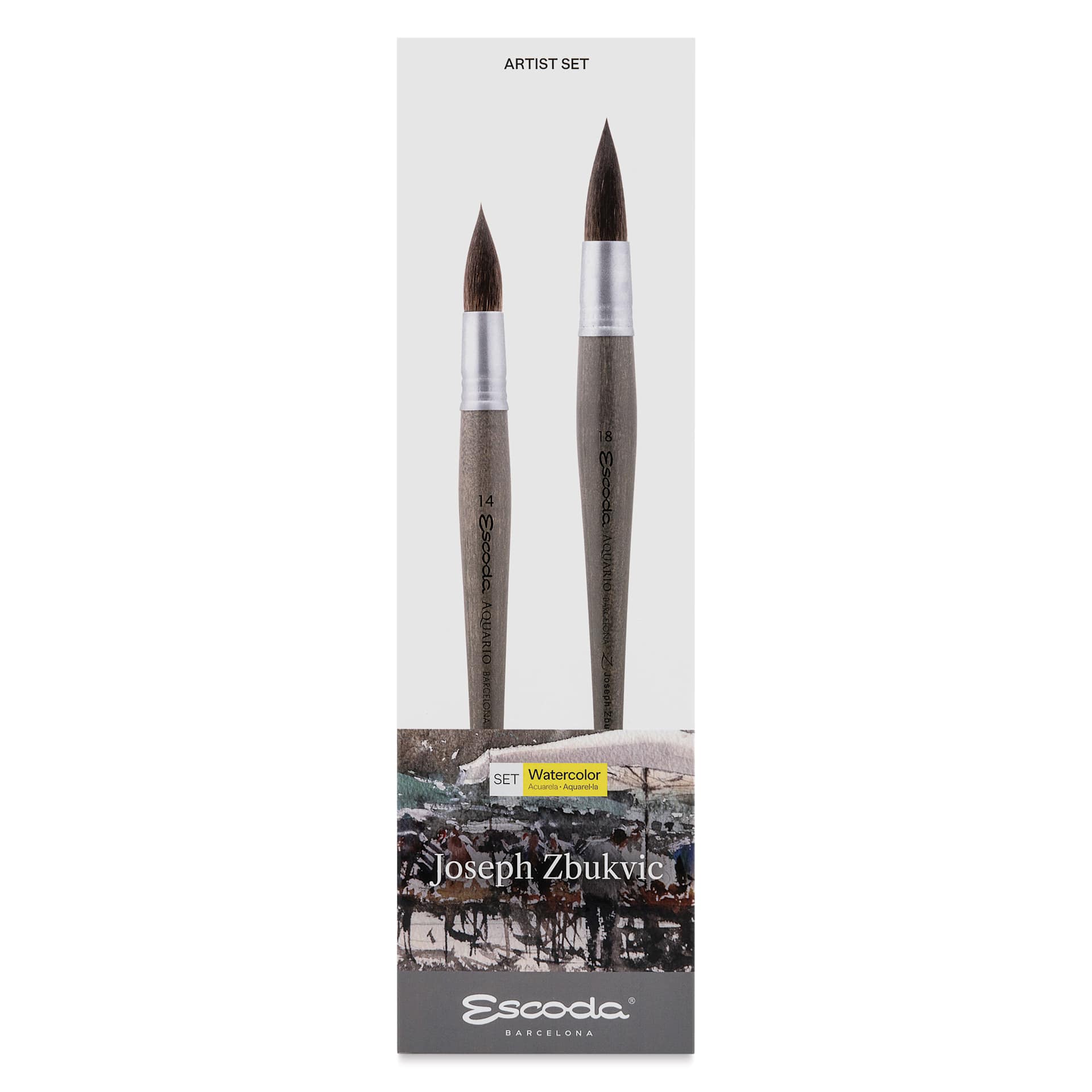 Escoda Signature Brush Set 2 - Joesph Zbukvic, front of the packaging