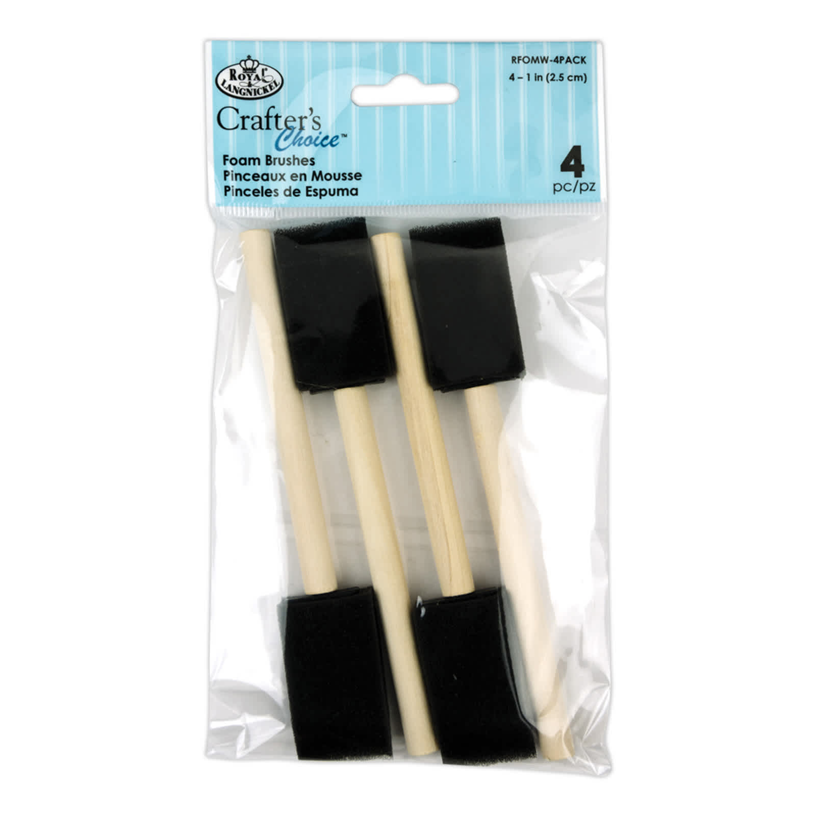 Royal Brush Foam Brush Set of 4, 1"