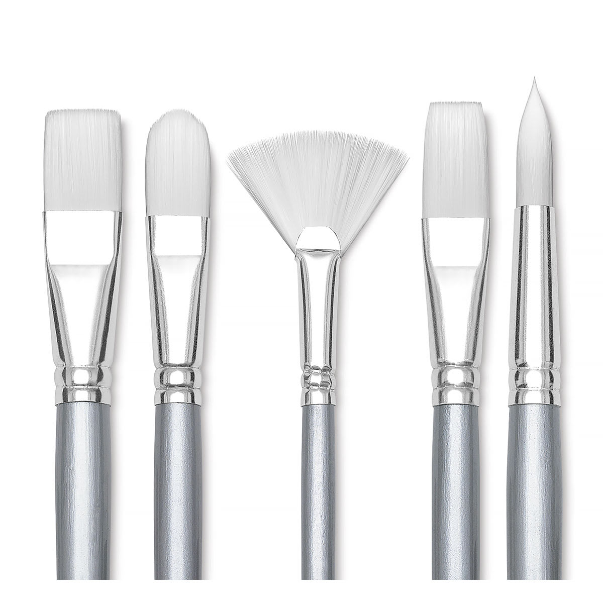 Liquitex Basics Synthetic Brushes and Sets - Shown in a variety of shapes Liquitex Basics Synthetic Brushes and Sets - Shown in a variety of shapes
