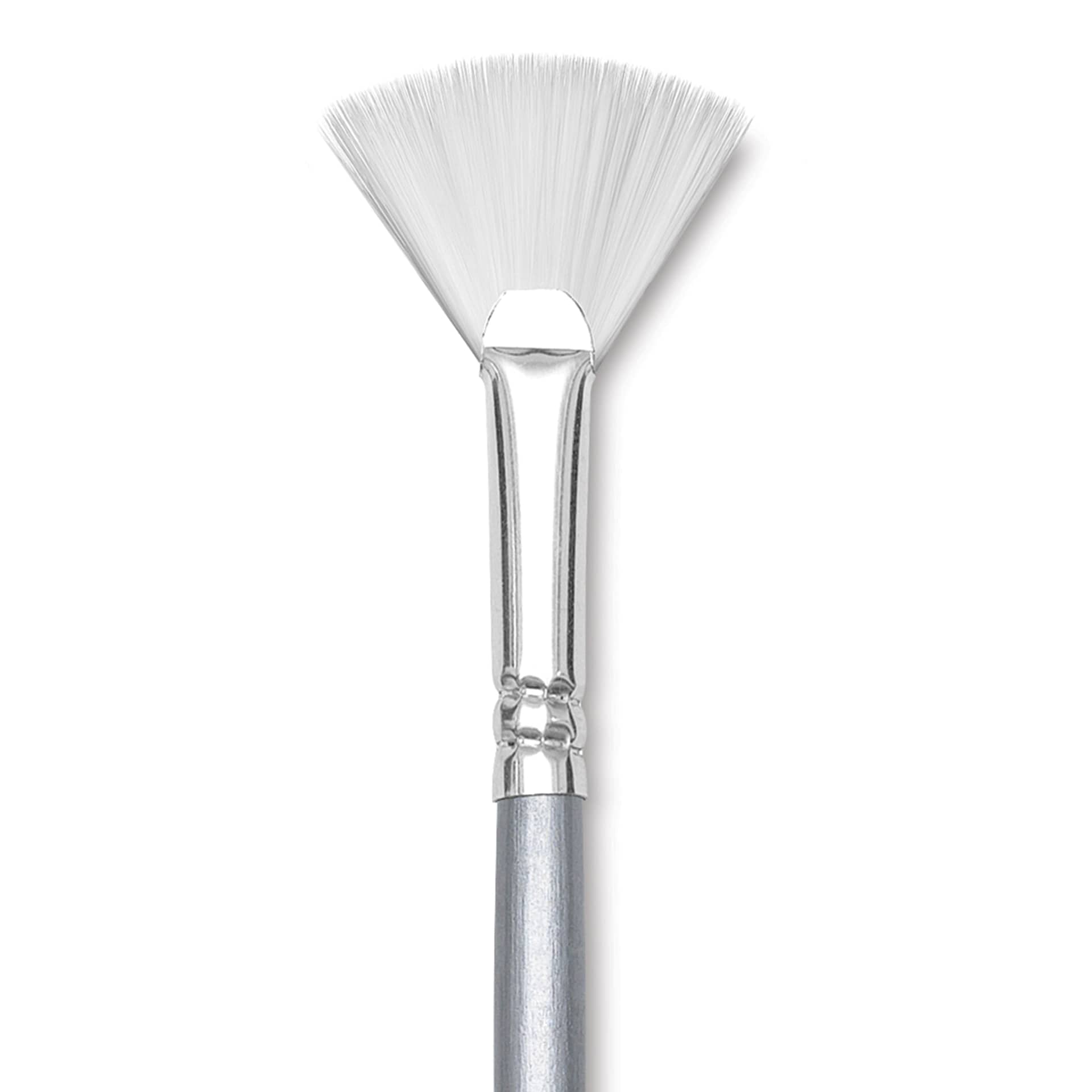 Liquitex Basics Synthetic Brush - Fan, Long Handle, Size 4, close-up