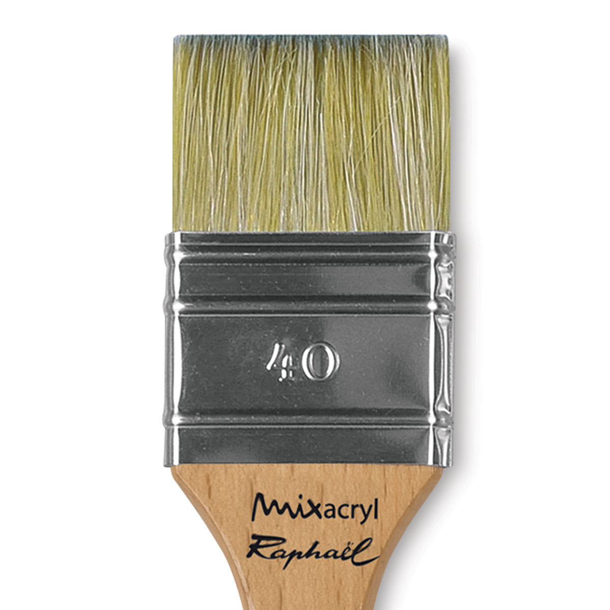 Raphael Mixacryl Natural Bristle/Synthetic Mix Brush - Mixed Media Flat, Size 40 close up