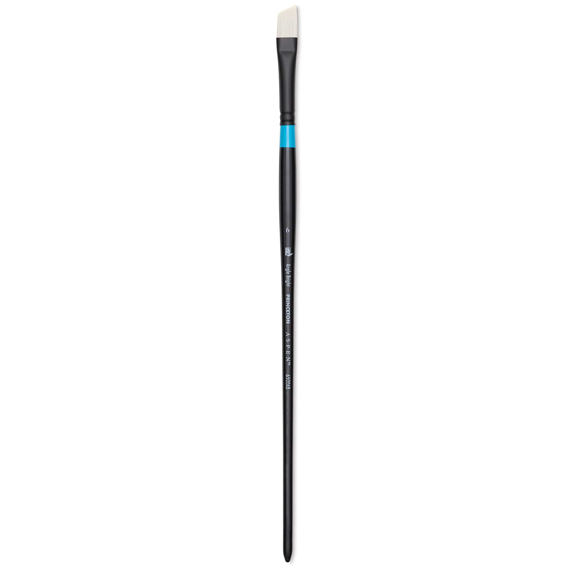 Princeton Series 6500 Aspen Synthetic Brush - Angle Bright, Size 6, Long Handle
