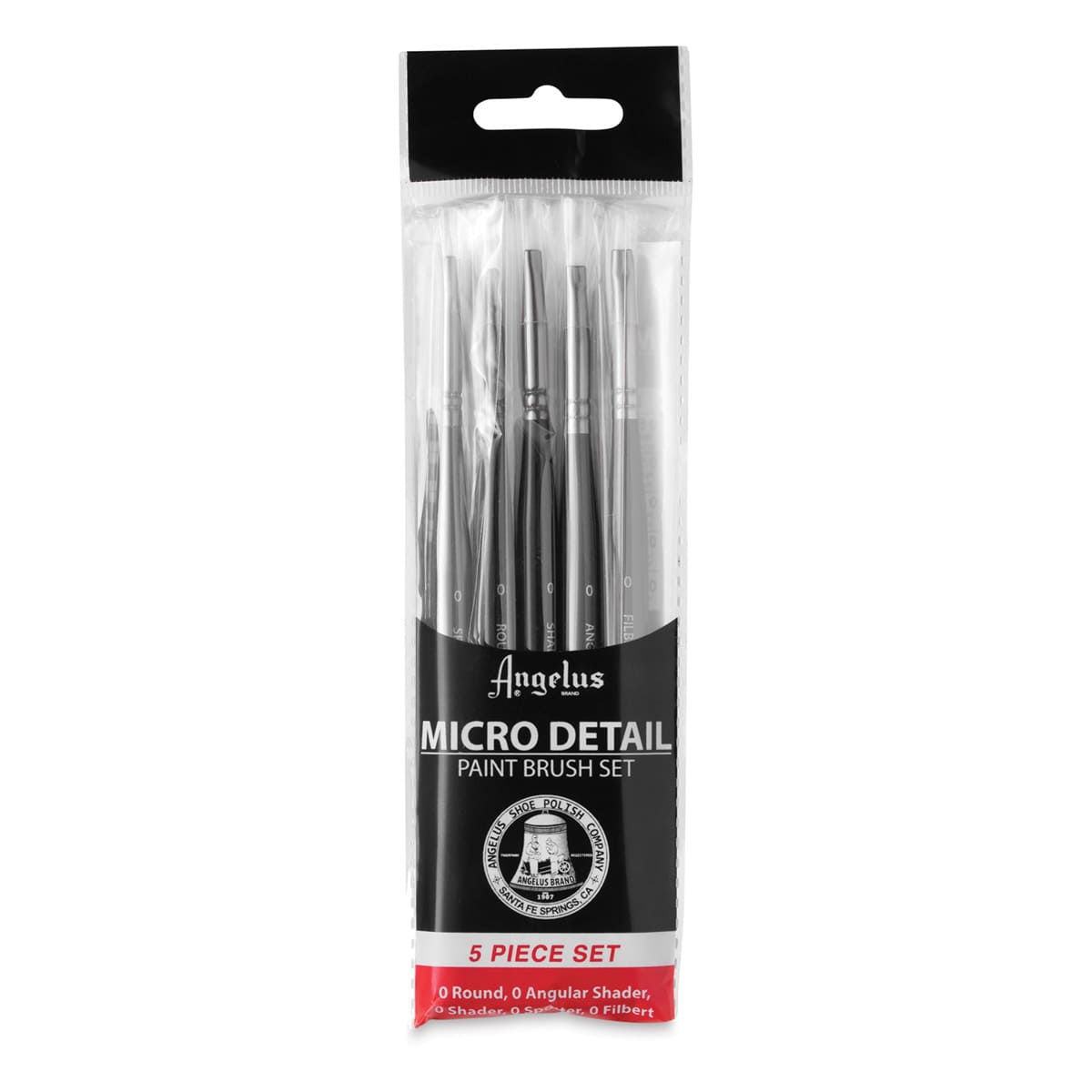 Angelus Synthetic Paint Brush Set - Micro Detail, Set of 5, Short Handle (in the package) Angelus Synthetic Paint Brush Set - Micro Detail, Set of 5, Short Handle (in the package)