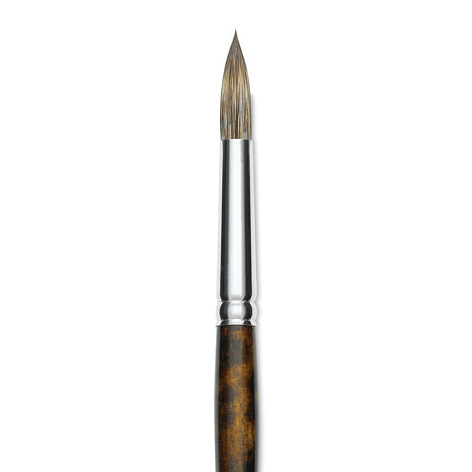 Silver Brush Monza Synthetic Mongoose Artist Brush - Long Handle, Round, Size 12 (close up)