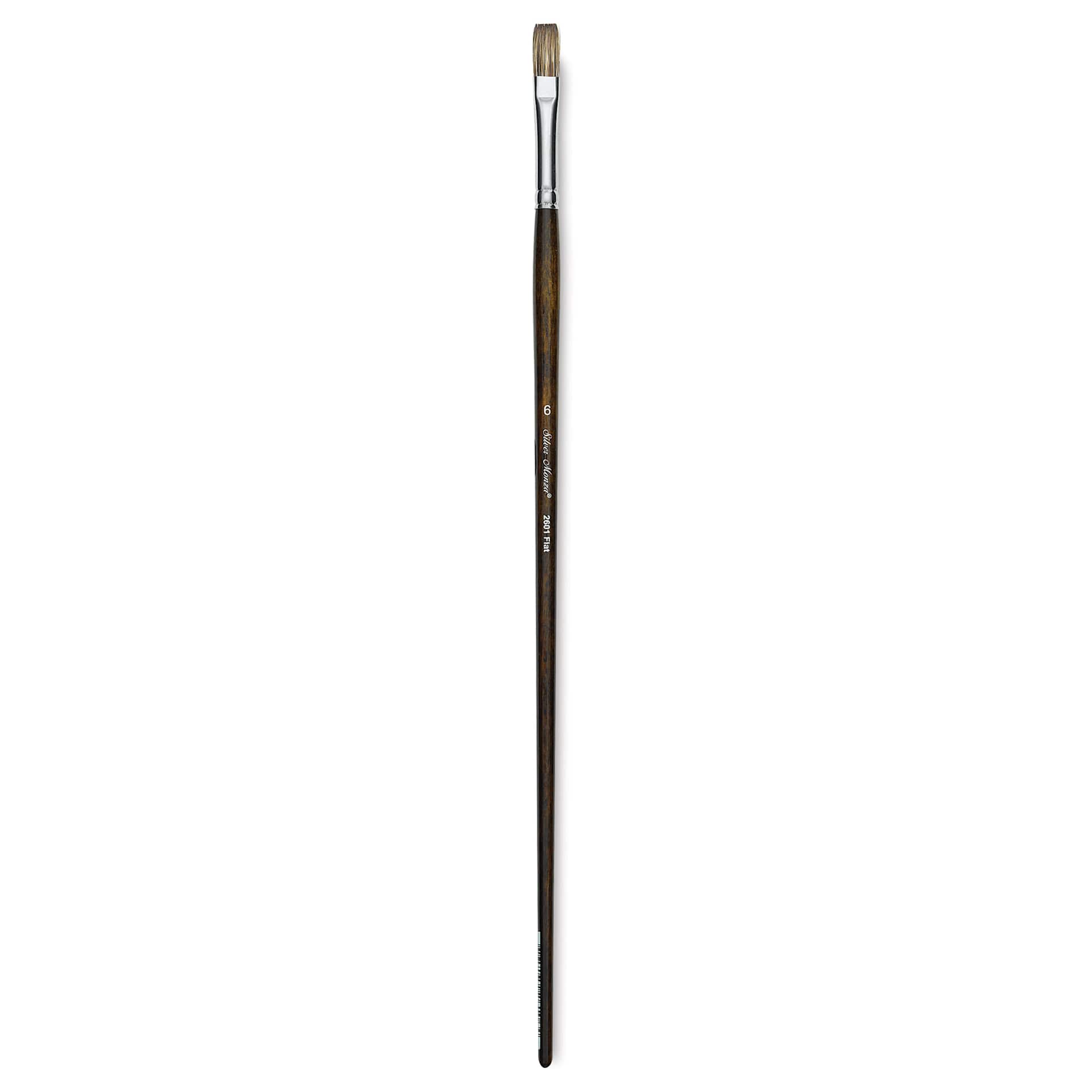 Silver Brush Monza Synthetic Mongoose Artist Brush - Long Handle, Flat, Size 6