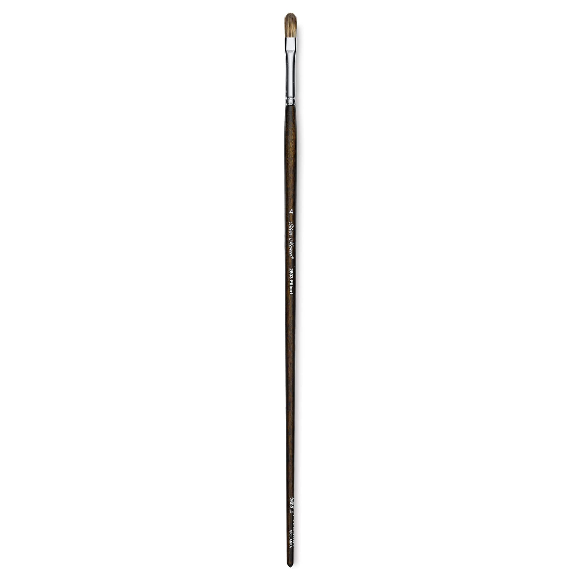 Silver Brush Monza Synthetic Mongoose Artist Brush - Long Handle, Filbert, Size 4