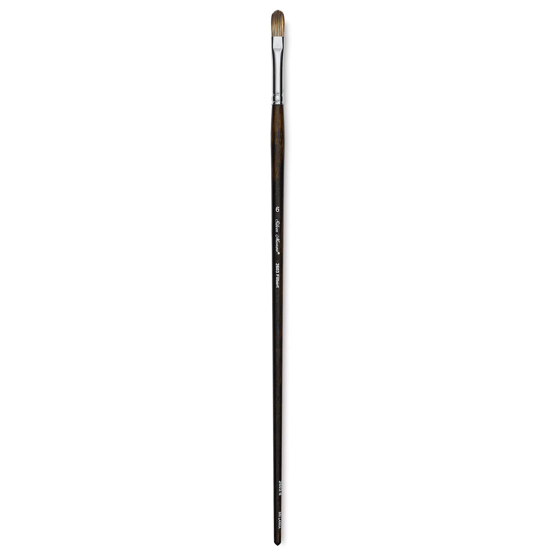 Silver Brush Monza Synthetic Mongoose Artist Brush - Long Handle, Filbert, Size 6