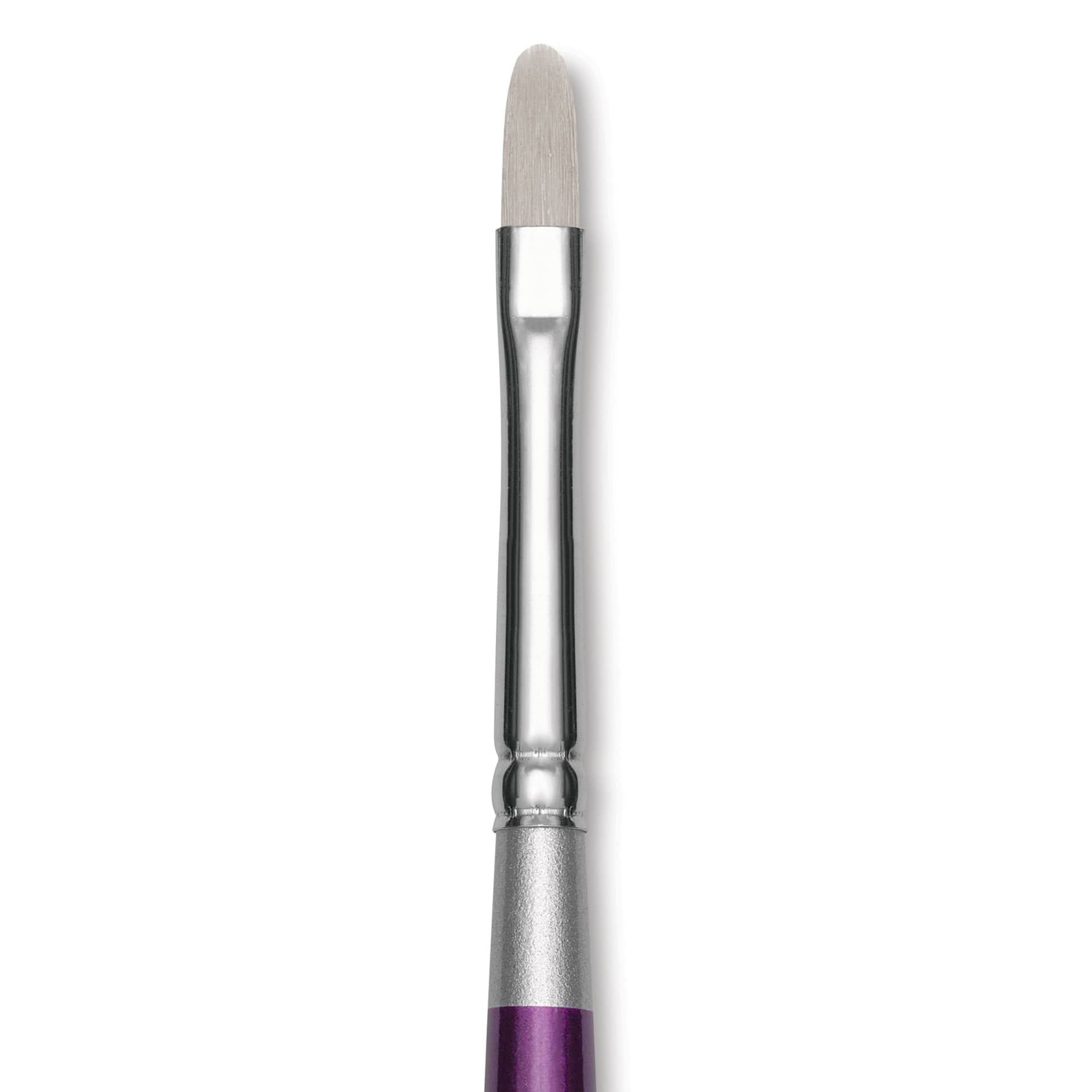 Silver Brush Silver Silk 88 Synthetic Brush - Short Handle, Oval Crescent, Size 1/4", close-up