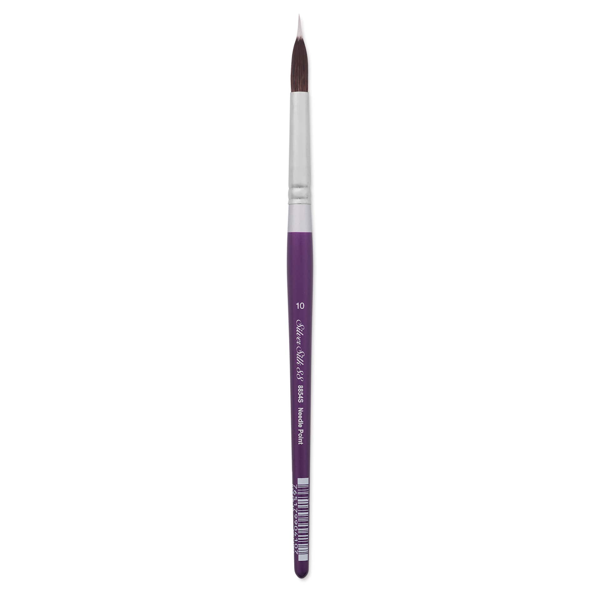 Silver Brush Silver Silk 88 Synthetic Brush - Short Handle, Needle Point Liner, Size 10
