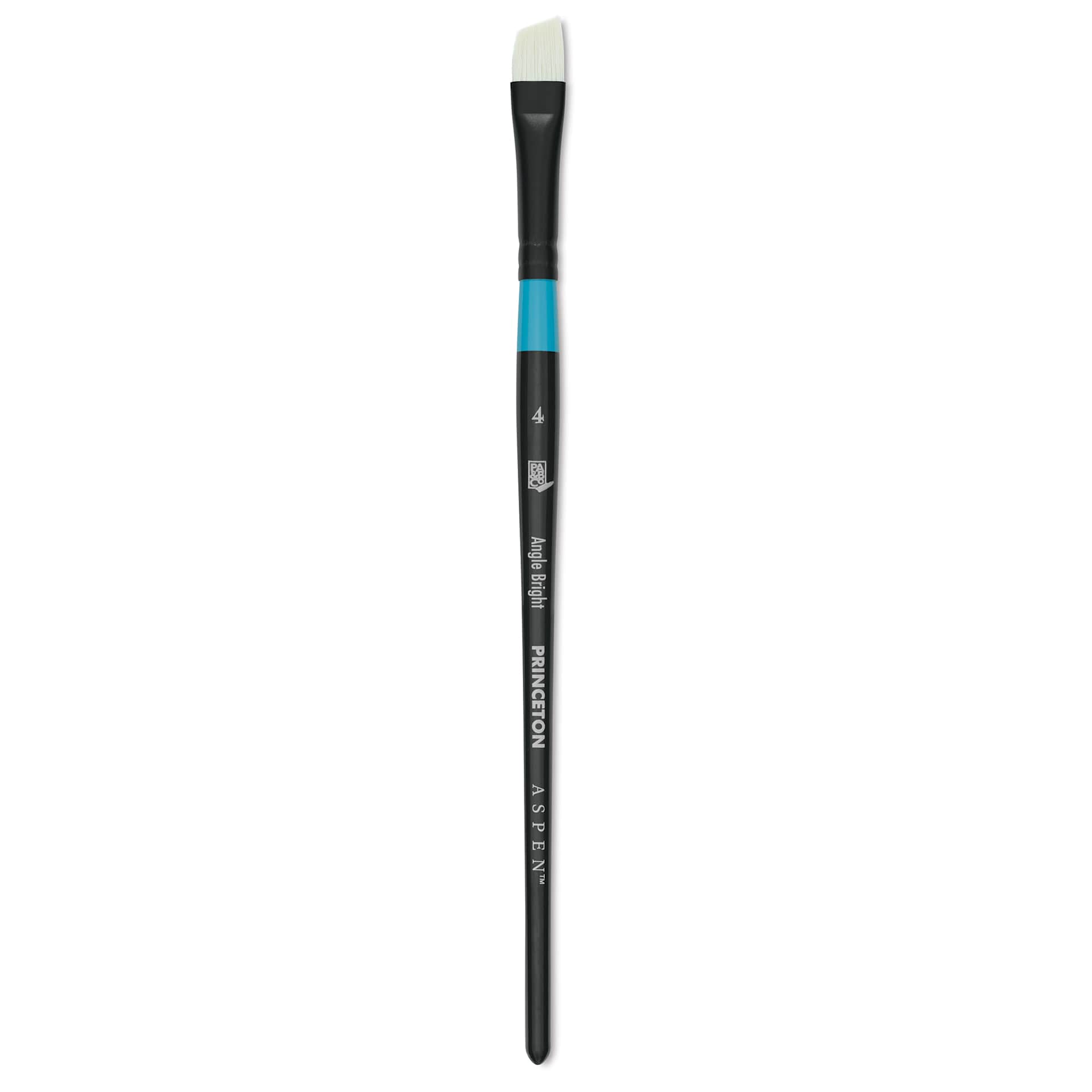 Princeton Aspen Synthetic Brush - Short Handle, Angle Bright, Size 4