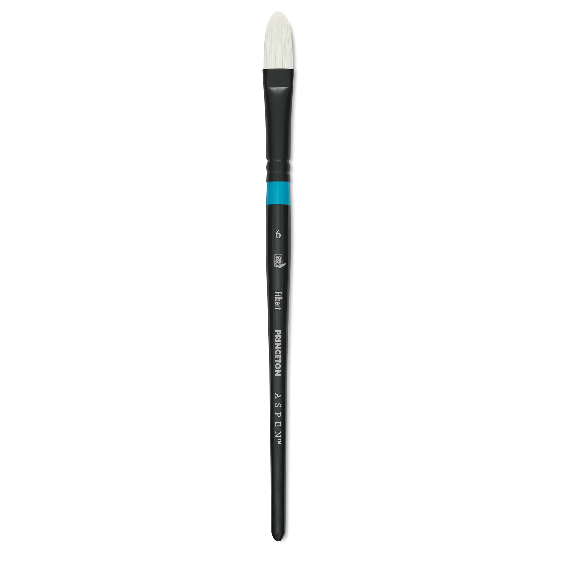 Princeton Aspen Synthetic Brush - Short Handle, Filbert, Size 6