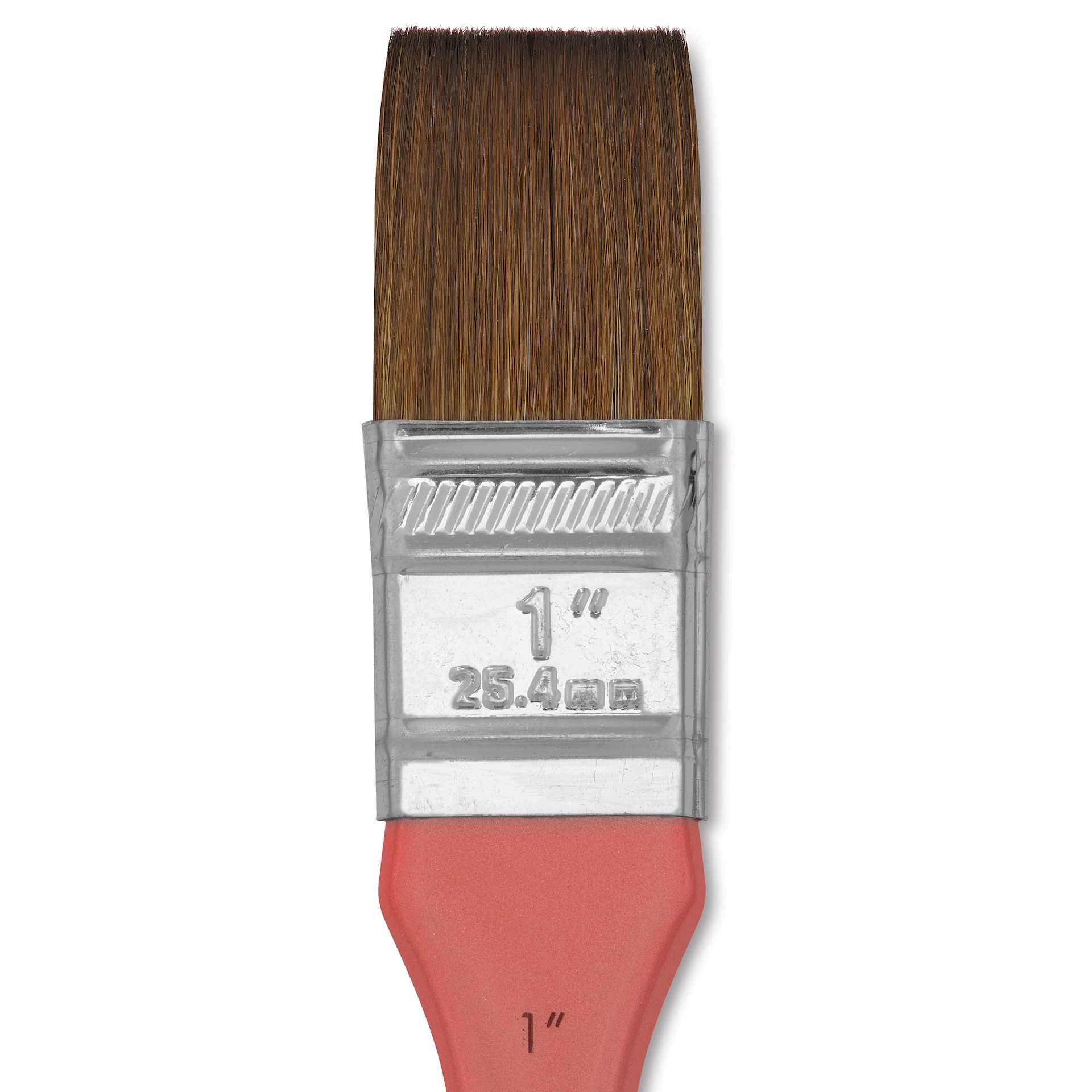 Dynasty Water Lily Watercolor Brush - Short Handle, Flat Wash, Size 1", close-up