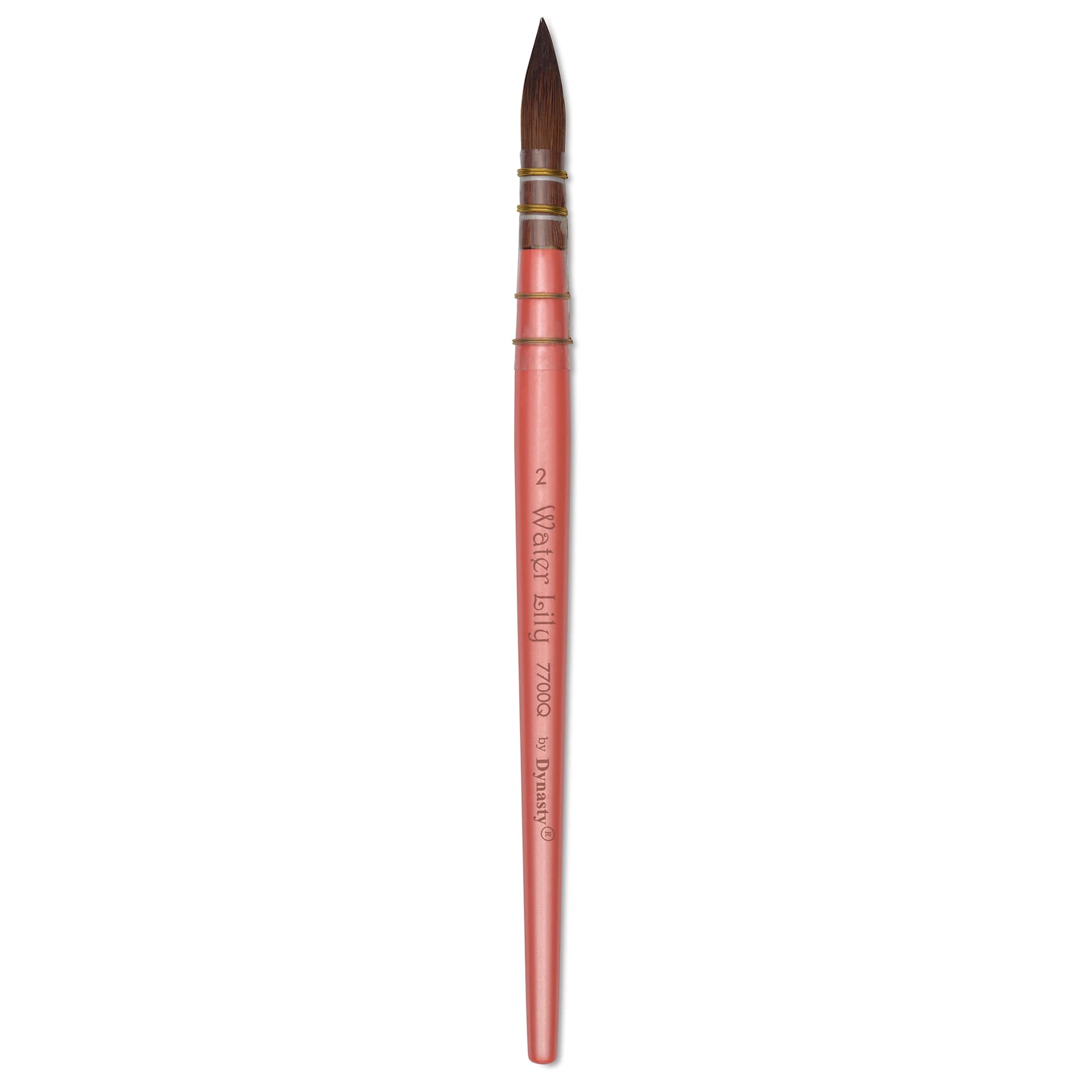 Dynasty Water Lily Watercolor Brush - Short Handle, Quill, Size 2