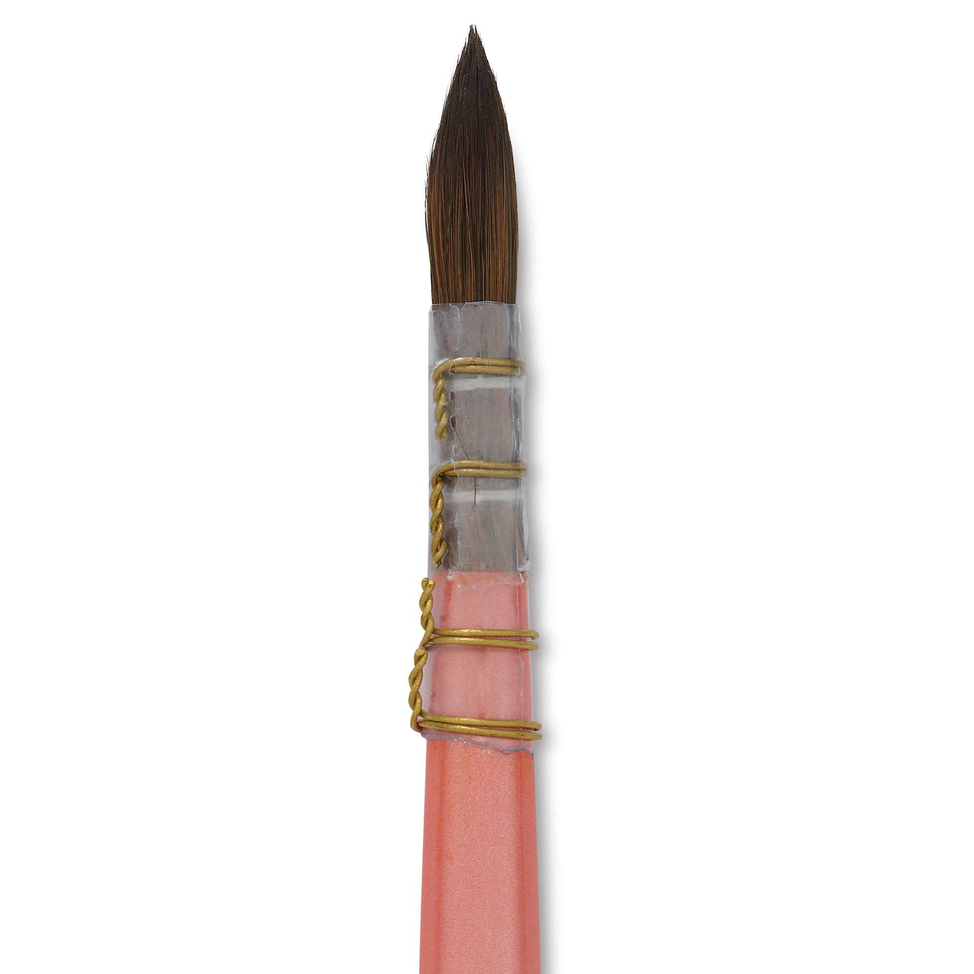 Dynasty Water Lily Watercolor Brush - Short Handle, Quill, Size 3/0, close-up
