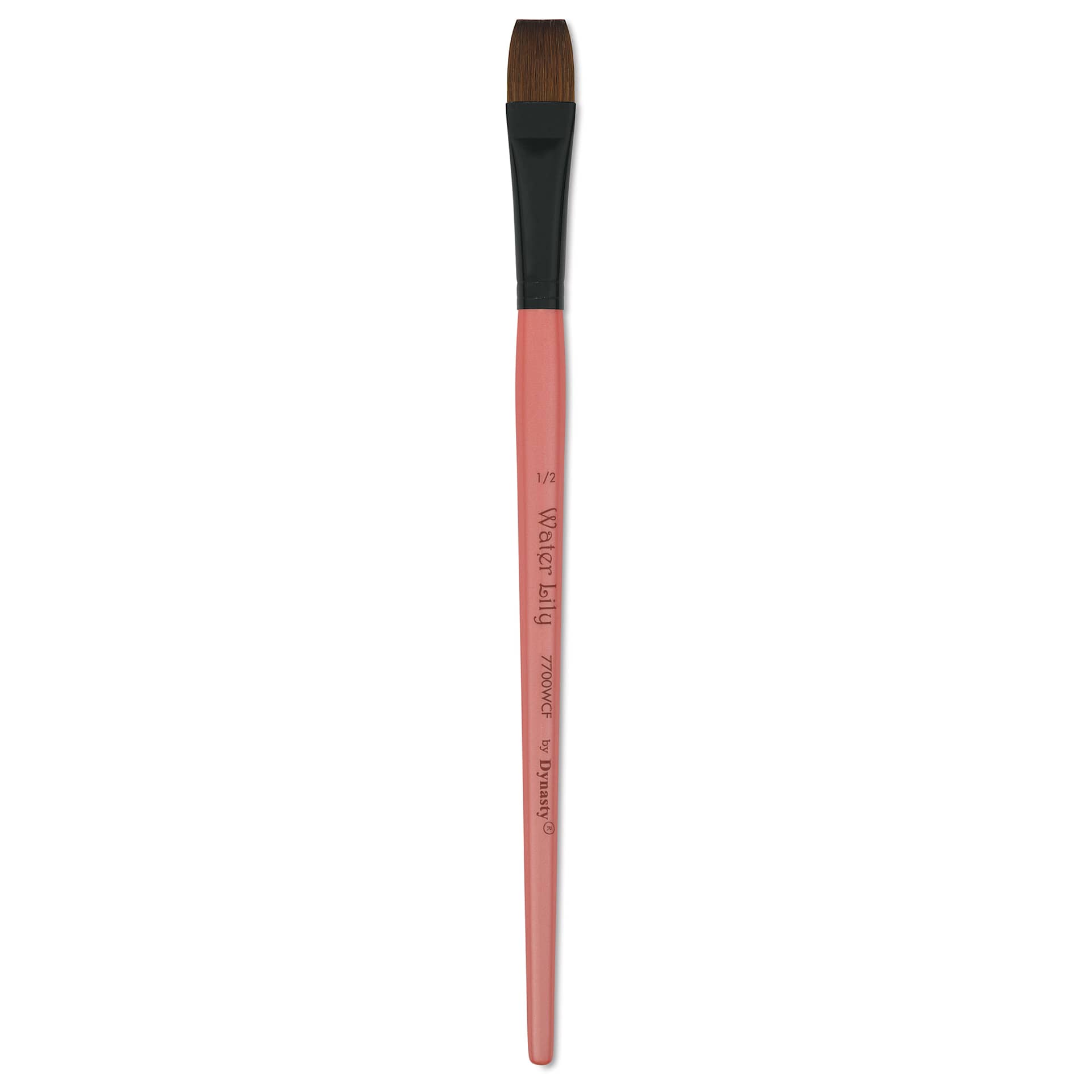 Dynasty Water Lily Watercolor Brush - Short Handle, Flat, Size 1/2"