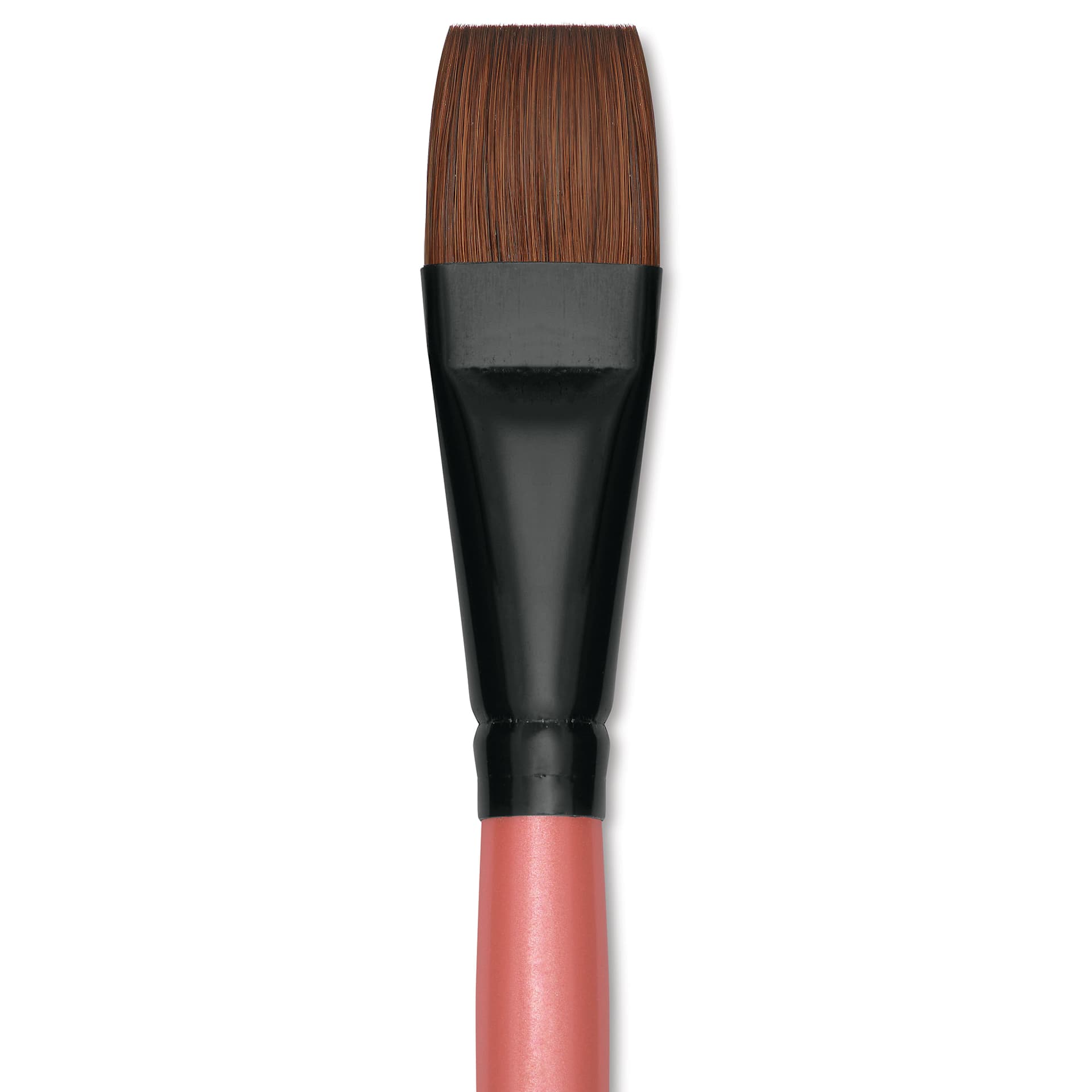 Dynasty Water Lily Watercolor Brush - Short Handle, Flat, Size 3/4", close-up