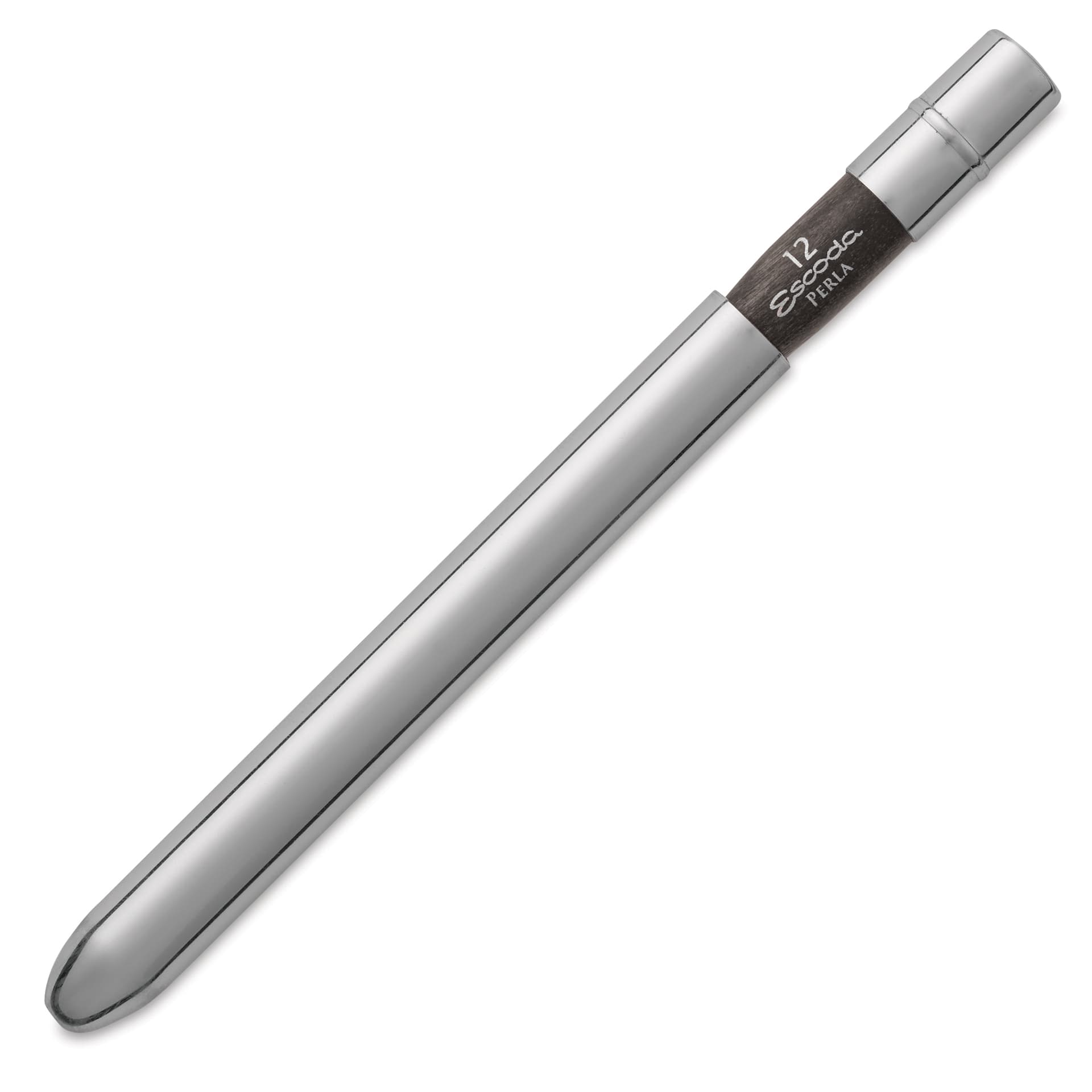 Escoda Perla Toray White Synthetic Travel Brush - Bright, Short Handle, Size 12, brush top inserted in handle Escoda Perla Toray White Synthetic Travel Brush - Bright, Short Handle, Size 12, brush top inserted in handle