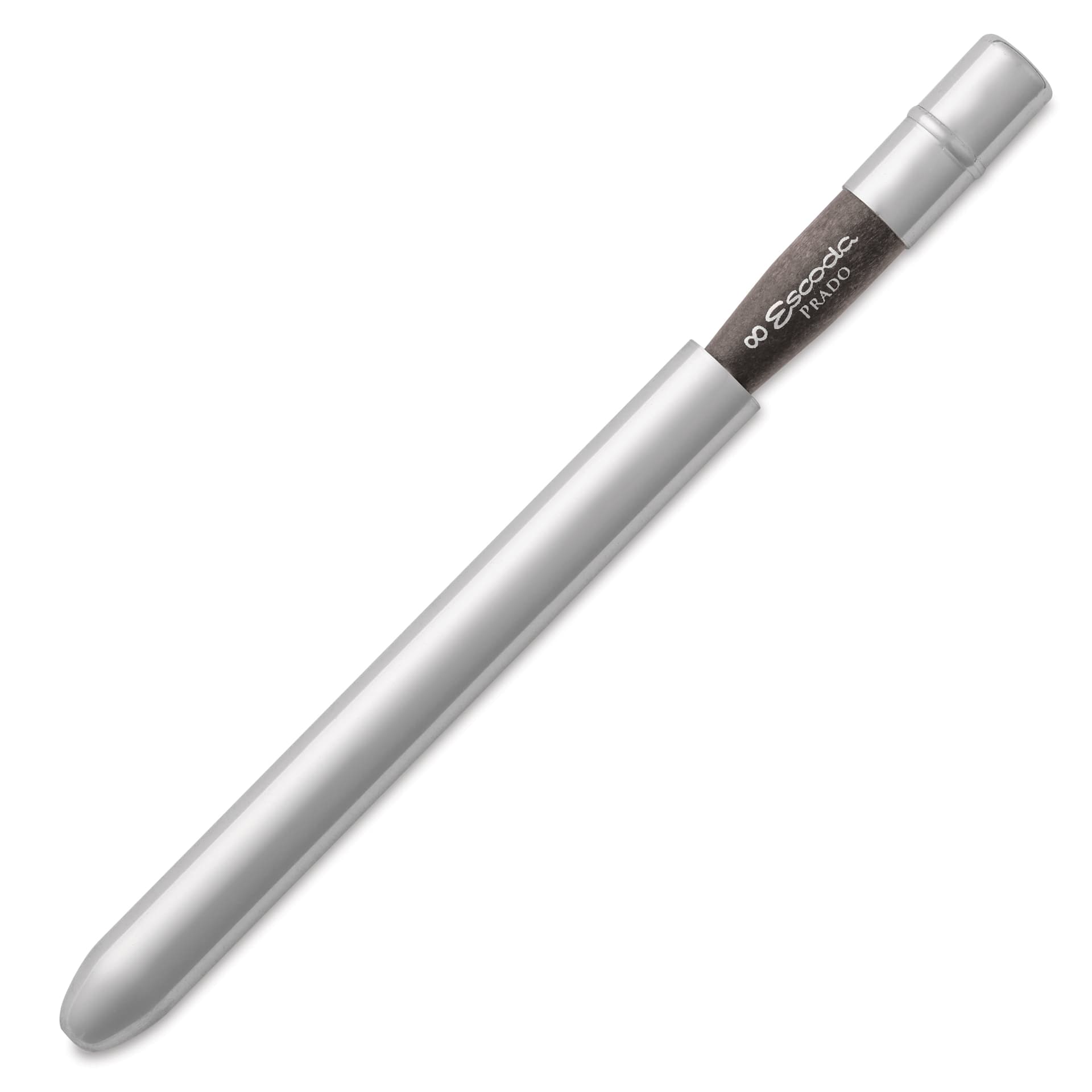 Escoda Prado Tame Synthetic Travel Brush - Bright, Short Handle, Size 8, brush top inserted in handle