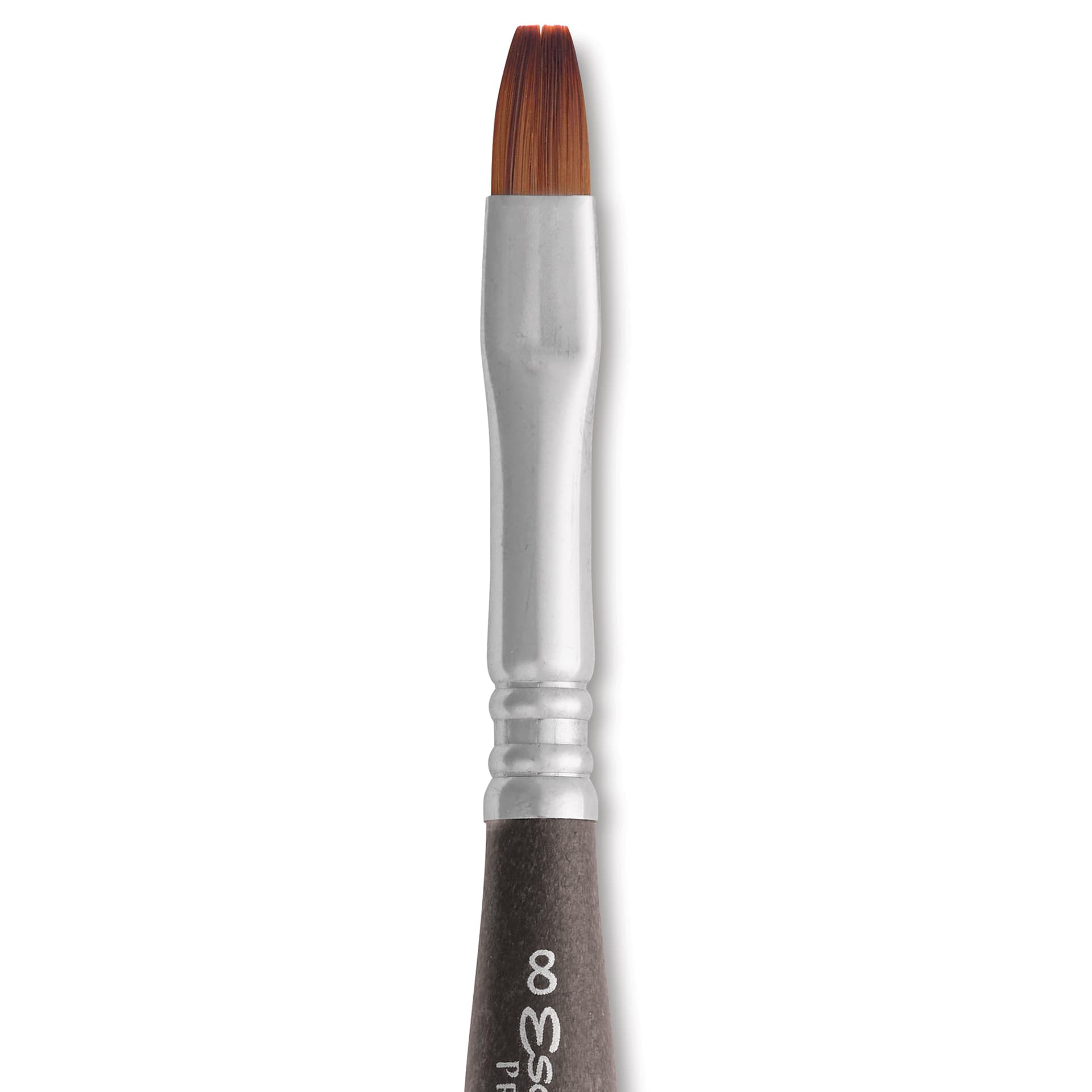 Escoda Prado Tame Synthetic Travel Brush - Bright, Short Handle, Size 8, close-up