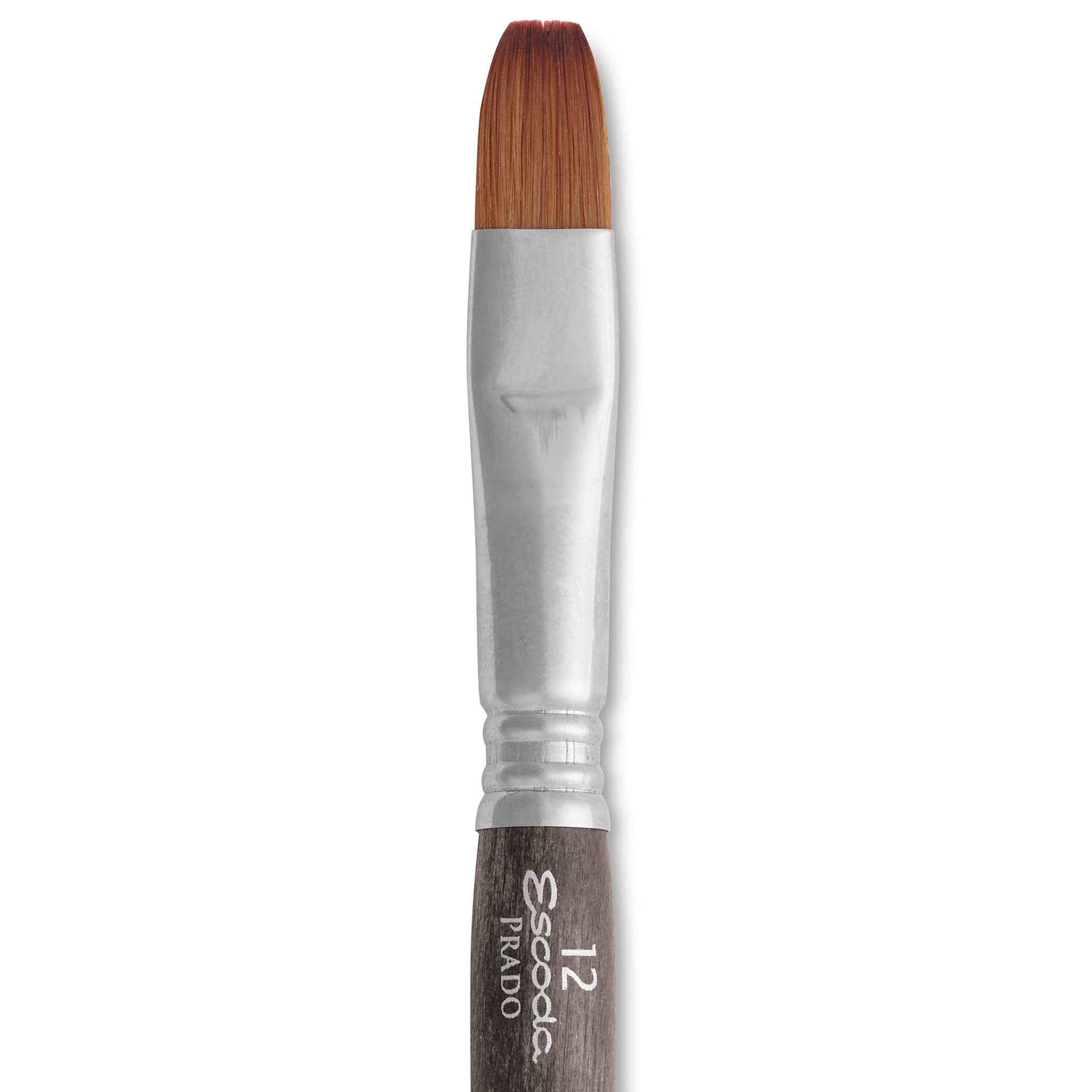 Escoda Prado Tame Synthetic Travel Brush - Bright, Short Handle, Size 12, close-up
