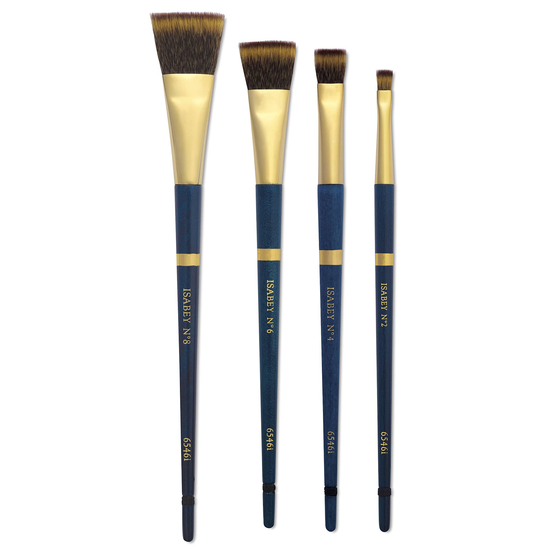 Isabey Isacolor Synthetic Brushes, group of Wash brushes laid out Isabey Isacolor Synthetic Brushes, group of Wash brushes laid out