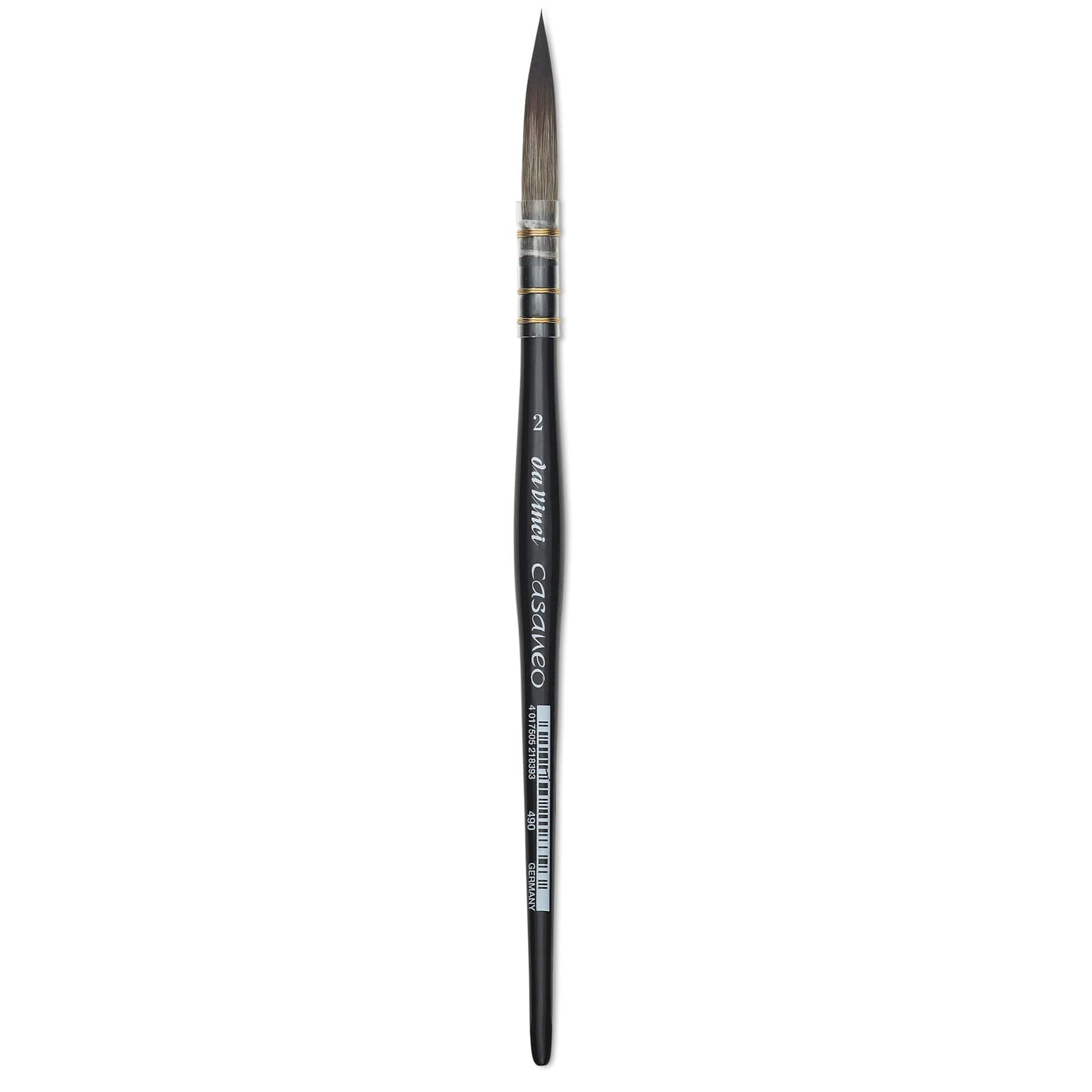 Da Vinci Casaneo Synthetic Squirrel Watercolor Brush - Quill Liner, Size 2, Short Handle, Synthetic
